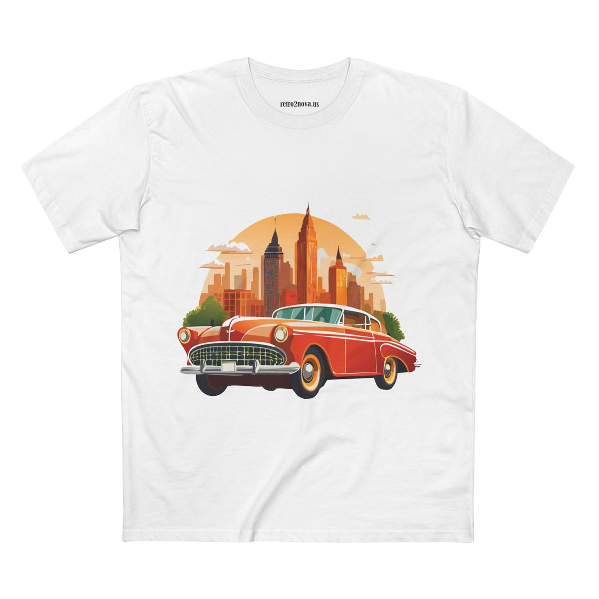 Retro Car Vintage Graphic Tee Staple Unisex 100 Cotton Tee Shirt - RC-1