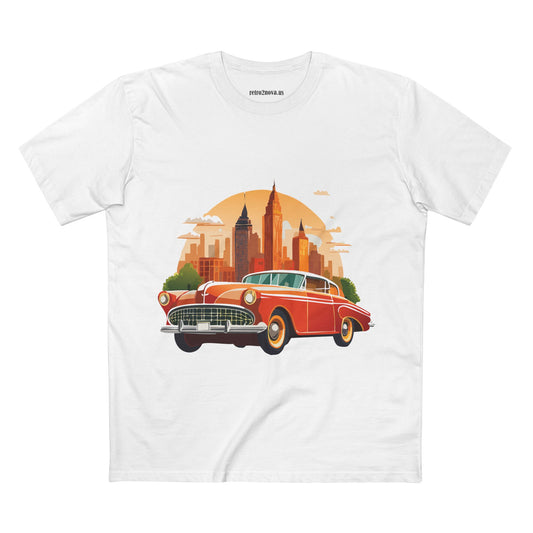 Retro Car Vintage Graphic Tee Staple Unisex 100 Cotton Tee Shirt - RC-1
