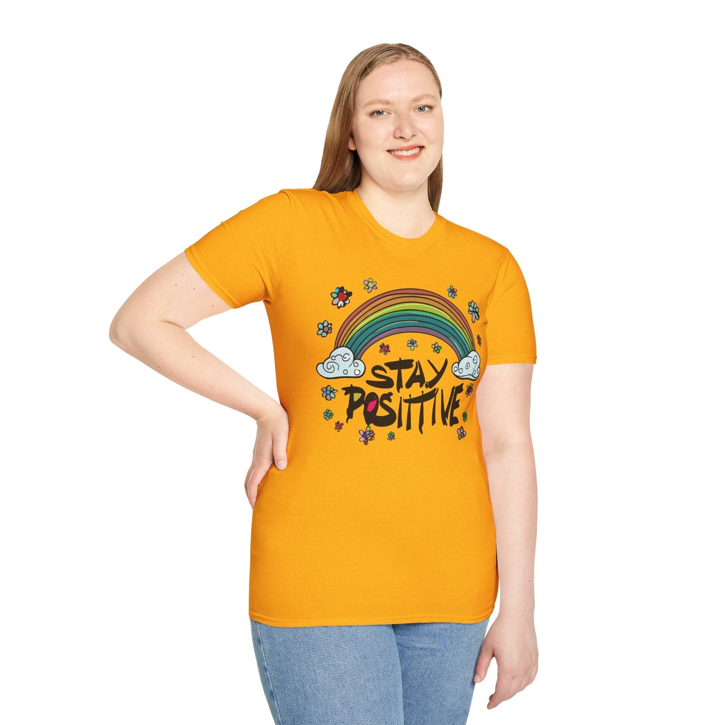 Positive Slogan T Shirt Unisex Softstyle Tee With Positive Words And Good Quotes Gildan 64000