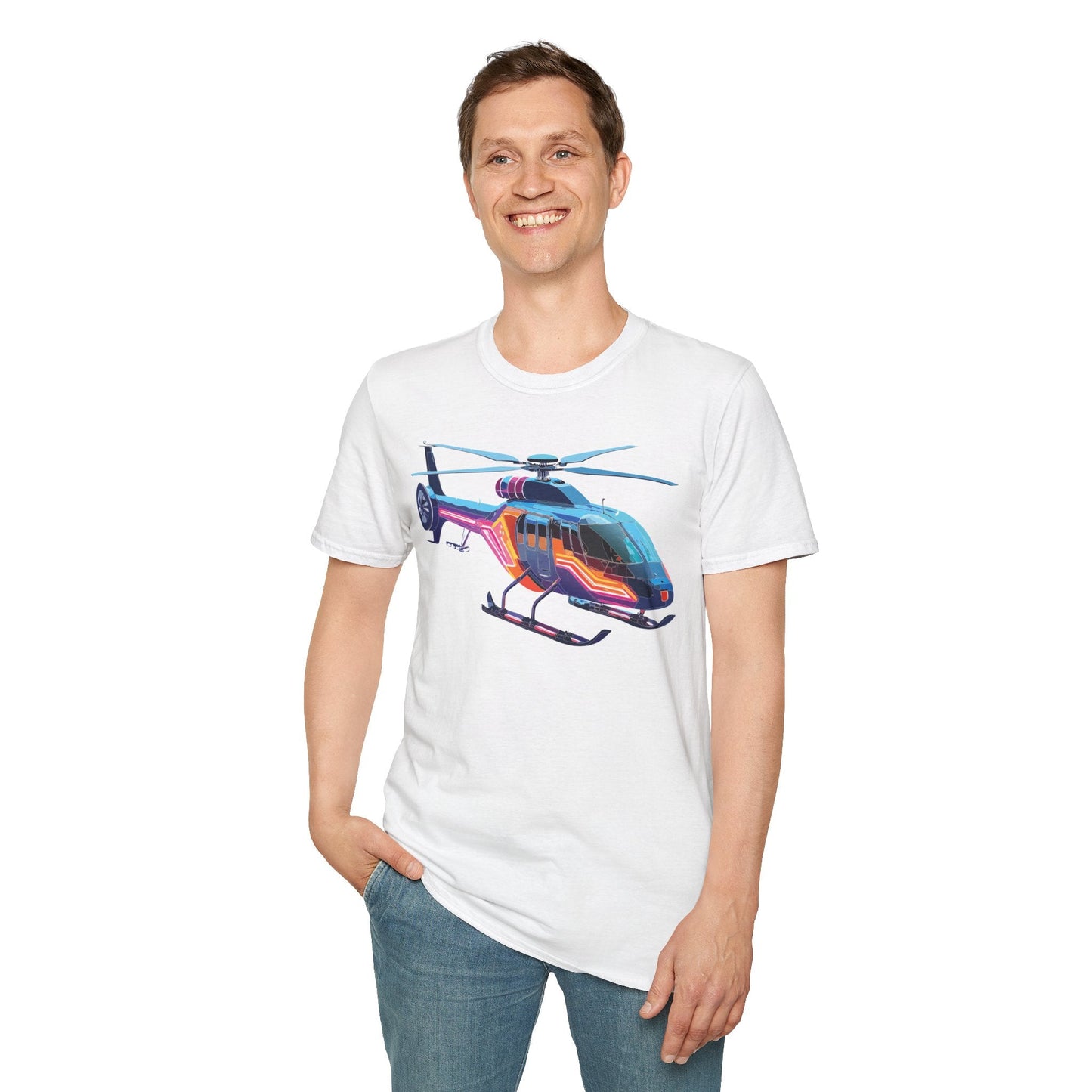 Chopper Helicopter T Shirt Unisex Softstyle 100 Percent Ring Spun Cotton Premium Tee