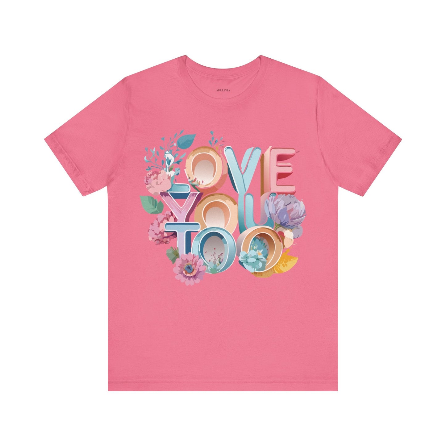 Valentine Day Graphic Unisex 100 Cotton Vintage Artwork with Love and Flower Design Tee 39