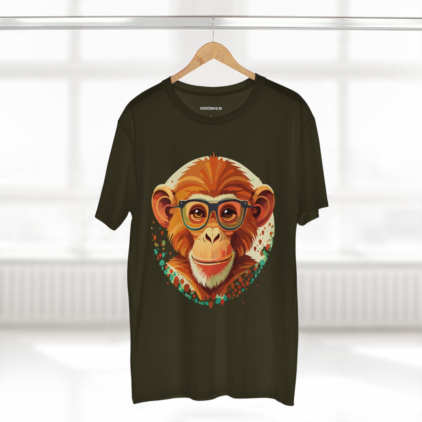 Monkey Shirt Animal Shirt Unisex Premium Cotton Tee With Original Art Design By Retro2Nova For Everyday Comfort