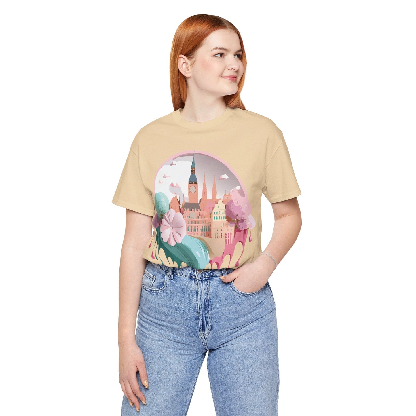 Prague Tourist Shirt Unisex Graphic Tee Featuring Vintage Inspired Art By Adelpha