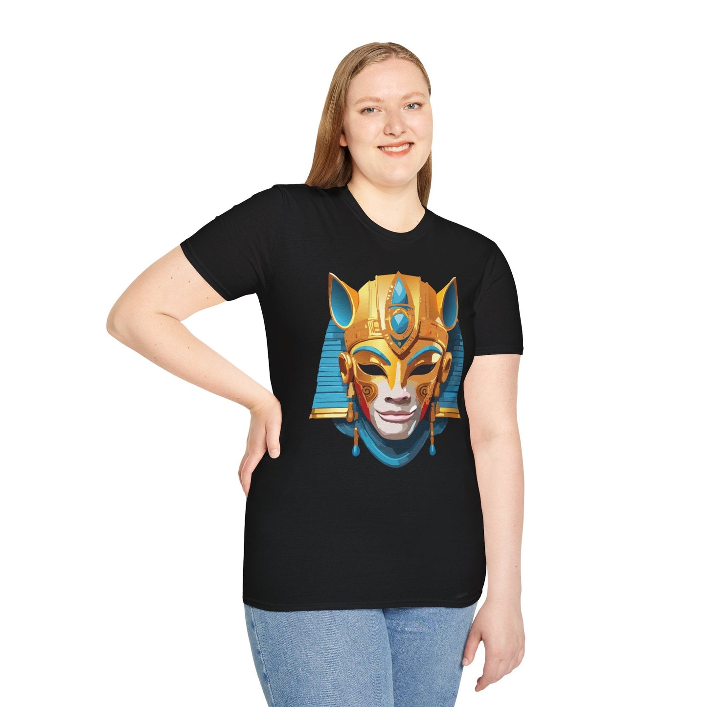 Mask Tee Shirt Unisex Gildan SoftStyle 64000 Cotton T Shirt Masquerade Design Art Graphic
