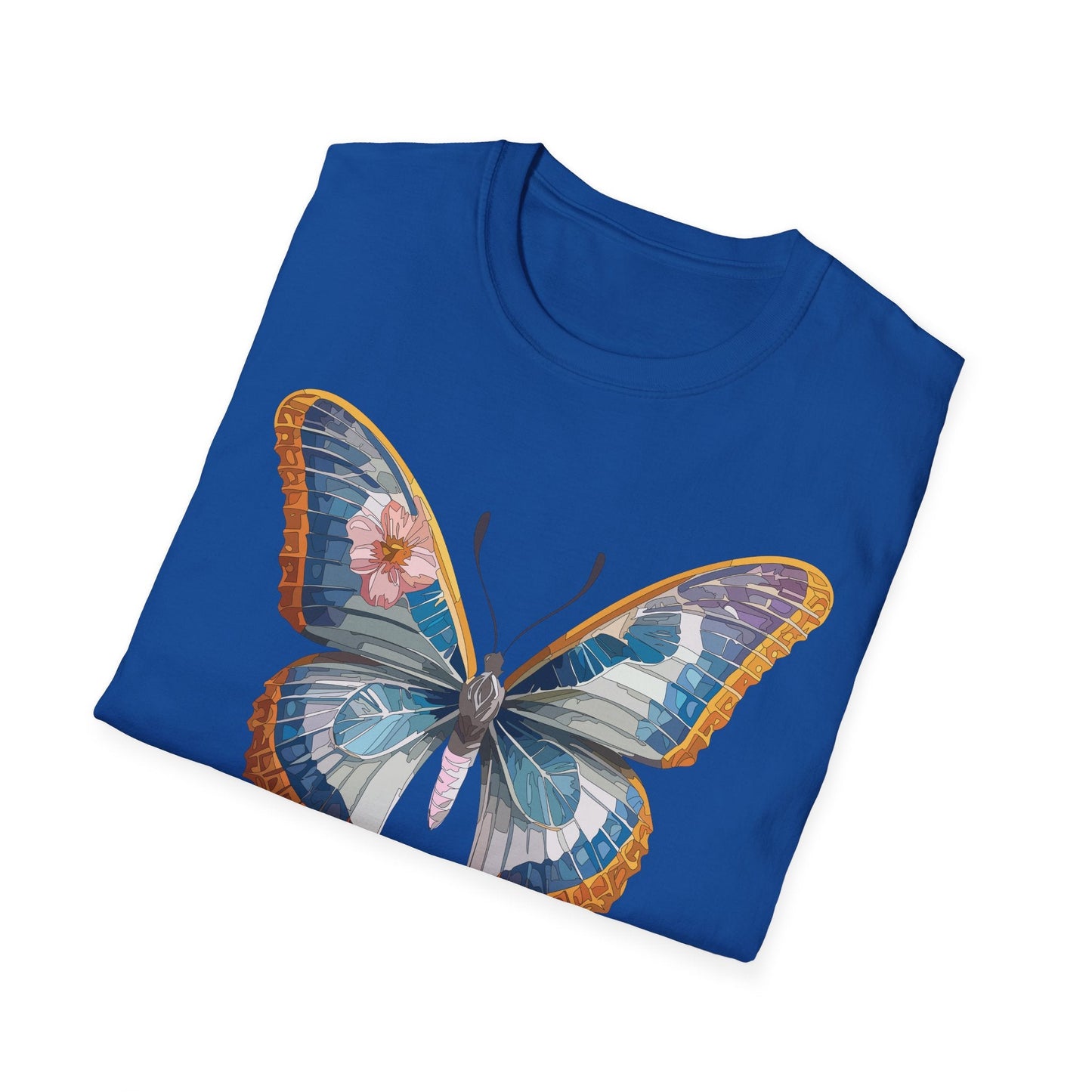 Unisex Butterfly Shirt Softstyle Tee 100 Percent Ring Spun Cotton Monarch Print Tee