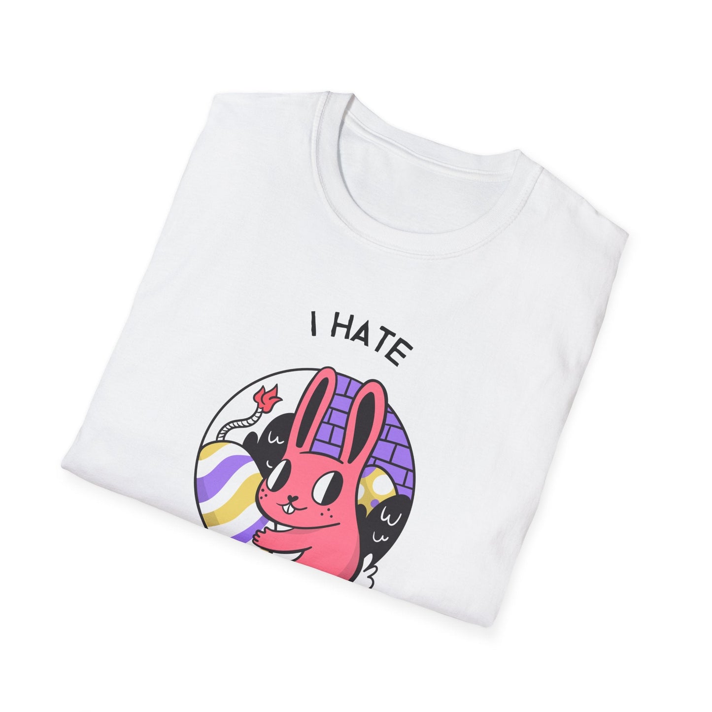 Funny Easter T Shirt Unisex Gildan Softstyle 64000 Easter Design Tee With Signature Print