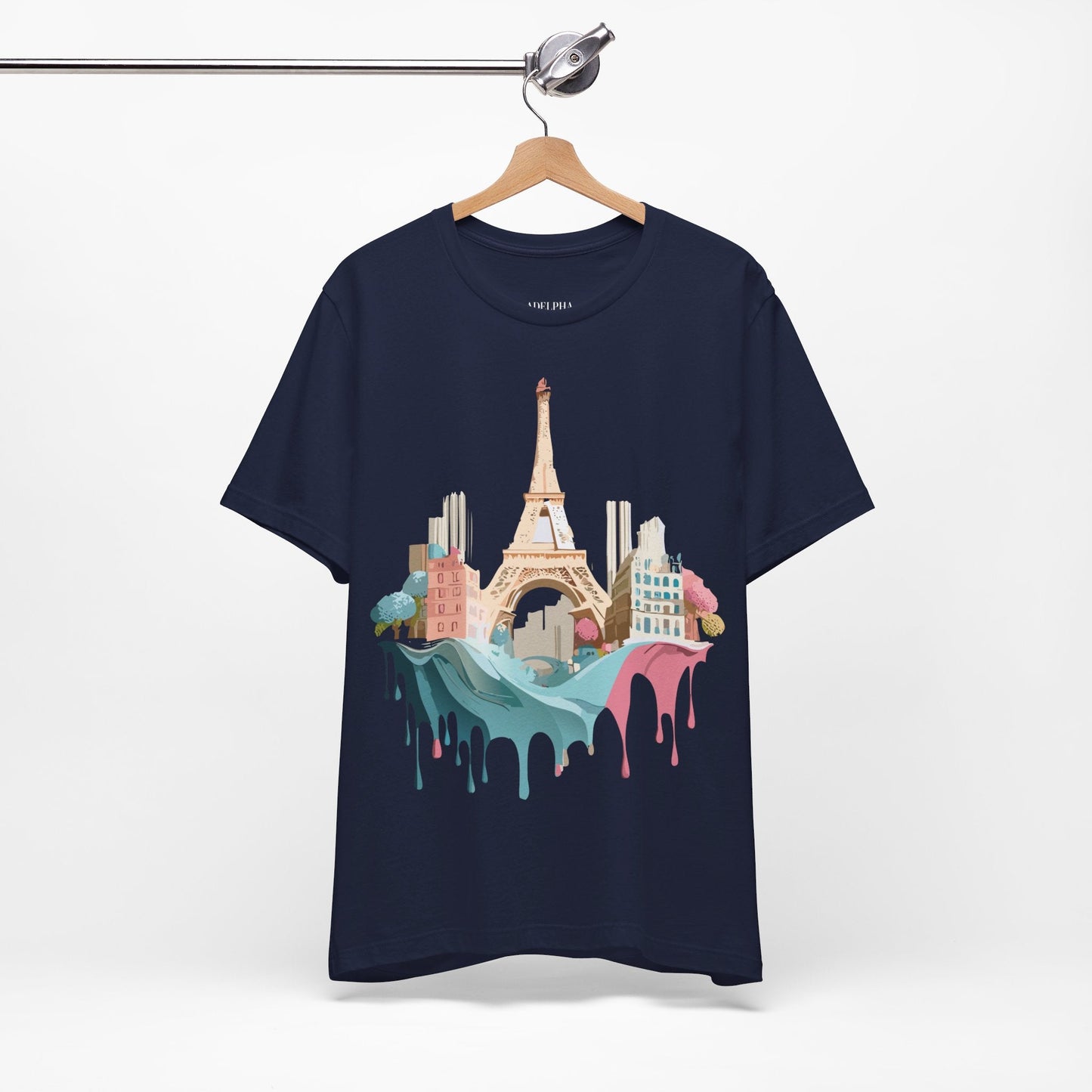 Paris Tourist Graphic Tee Unisex Jersey Short Sleeve Art Design By Vintage Inspired