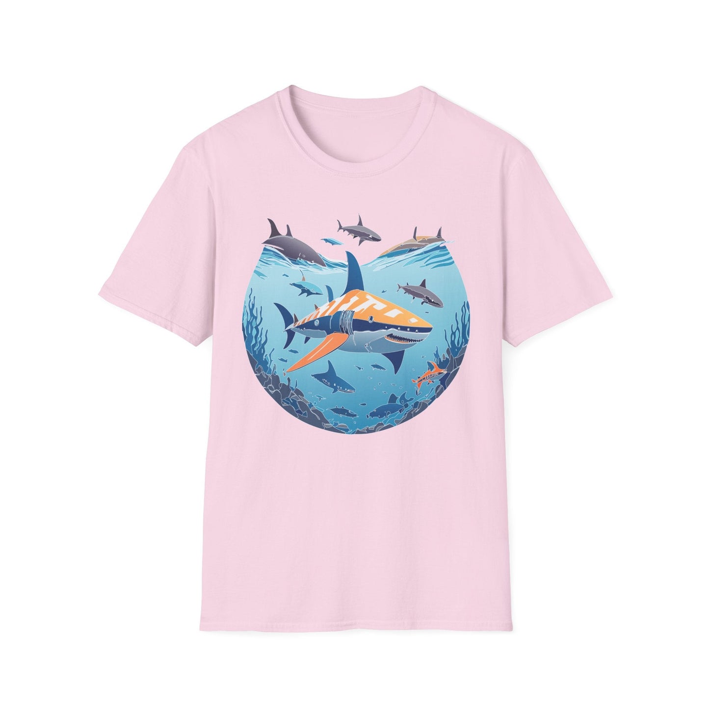 Ocean Tee Shirt Unisex Softstyle Gildan 64000 100 Percent Ring Spun Cotton Breathable U Boat Design