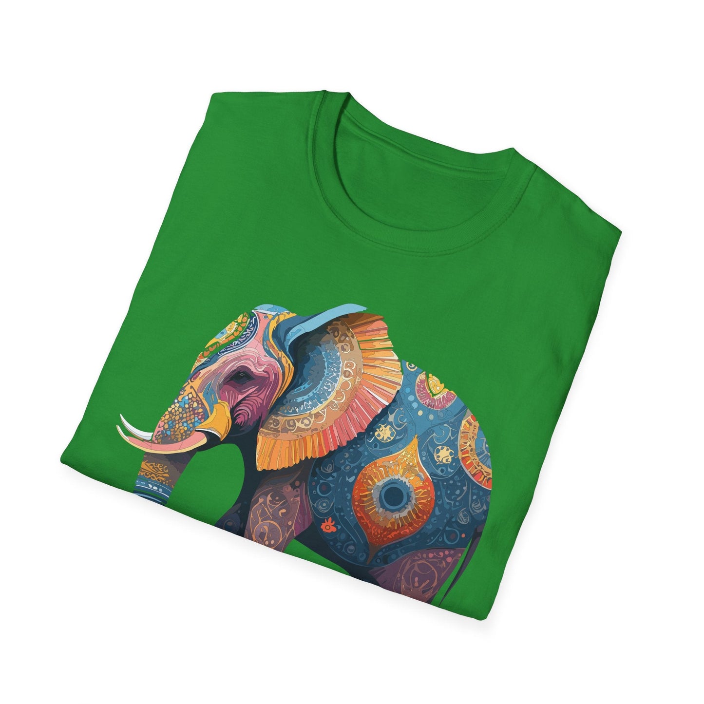 Elephant T Shirt Unisex Gildan Softstyle 64000 Tee With Animal Elephant Graphic Artwork