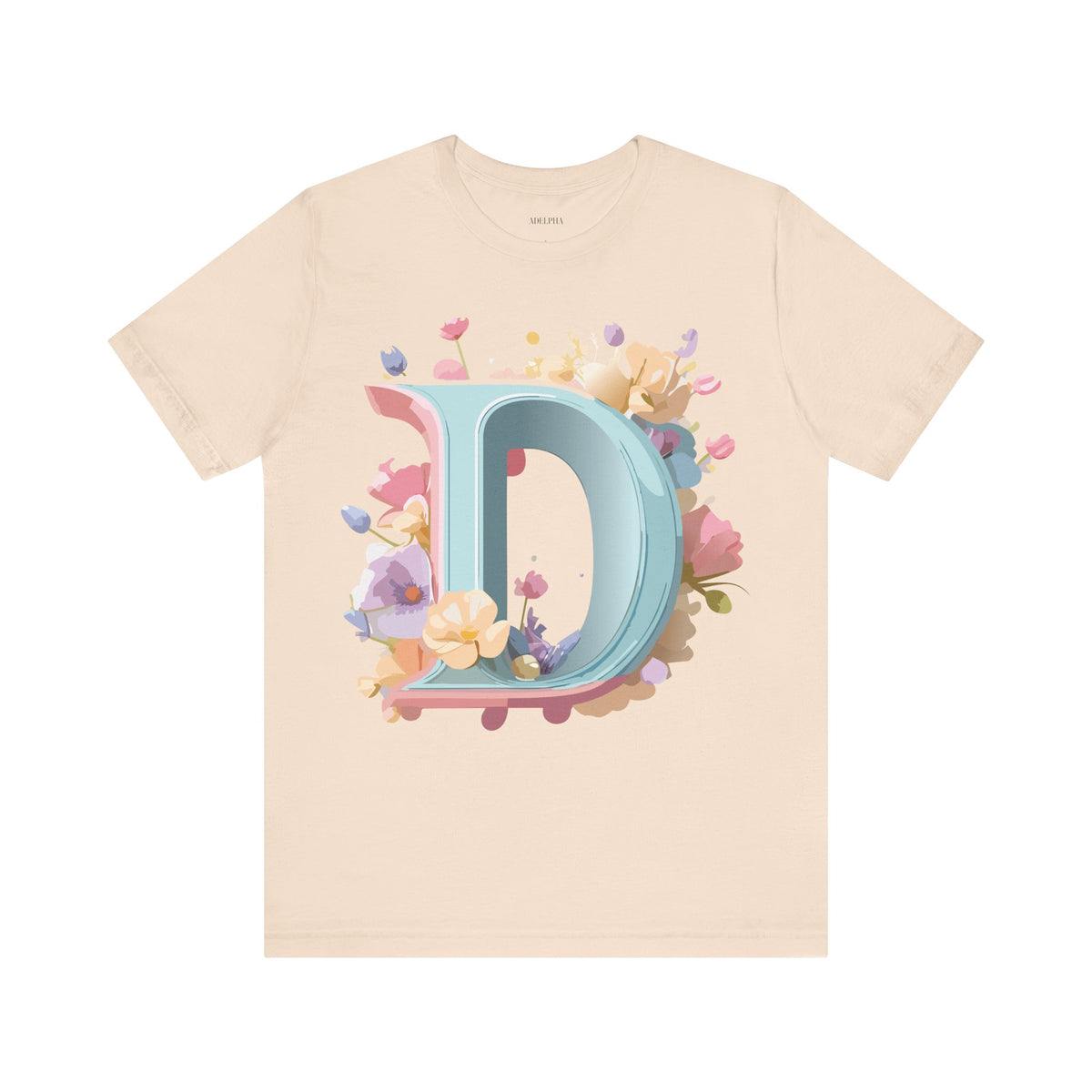 Letter D Graphic Unisex Cotton Bella+Canvas Tee with Art Letter Design