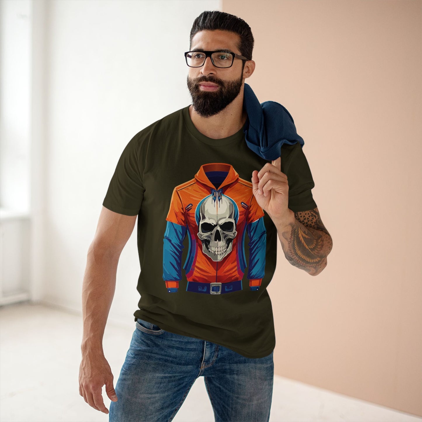 Skull And Skeleton Shirt Unisex Premium Cotton Tee Original Art Design Retro2Nova