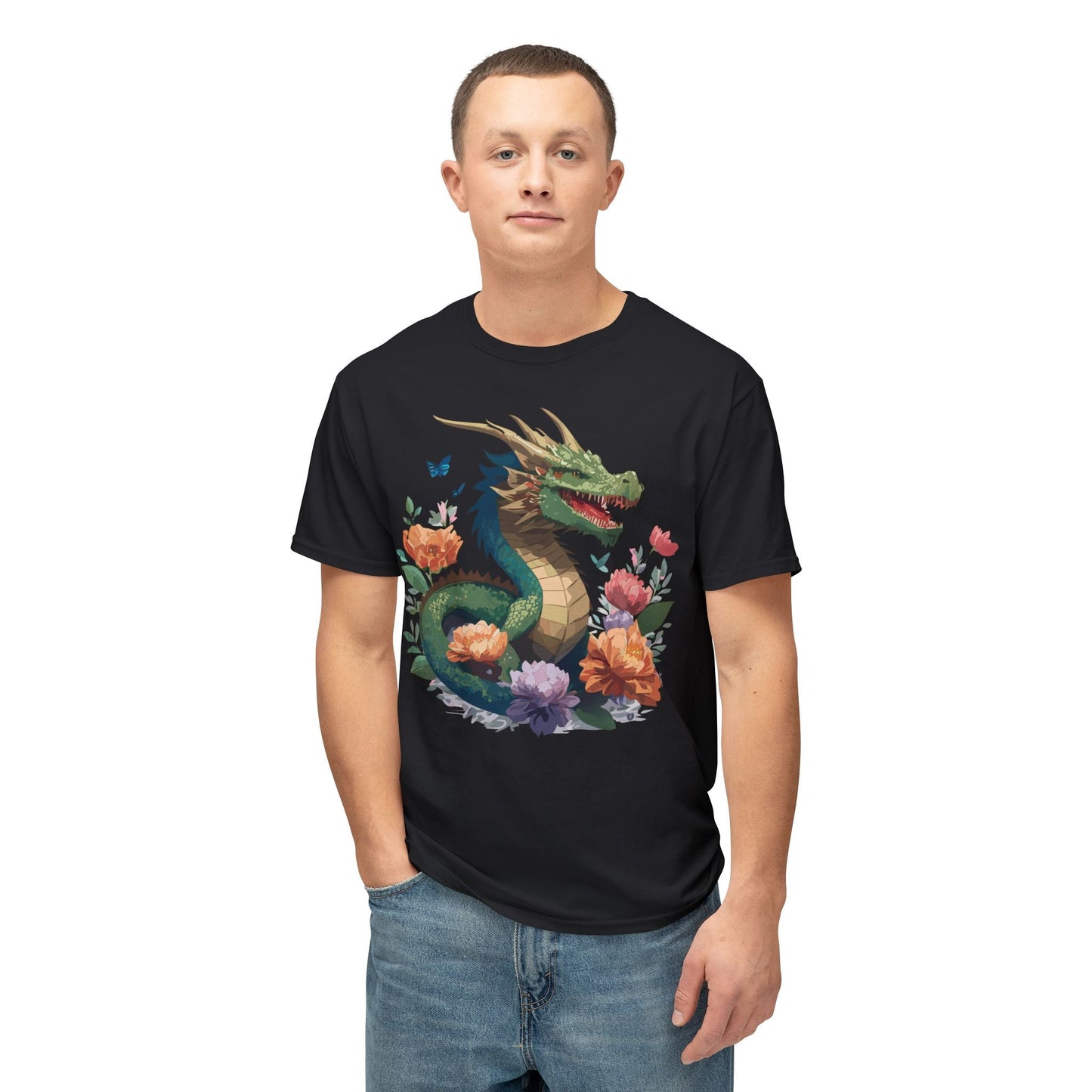 Dragon T Shirt With Art Print HD Cotton Unisex Tee Vintage Dragon Design