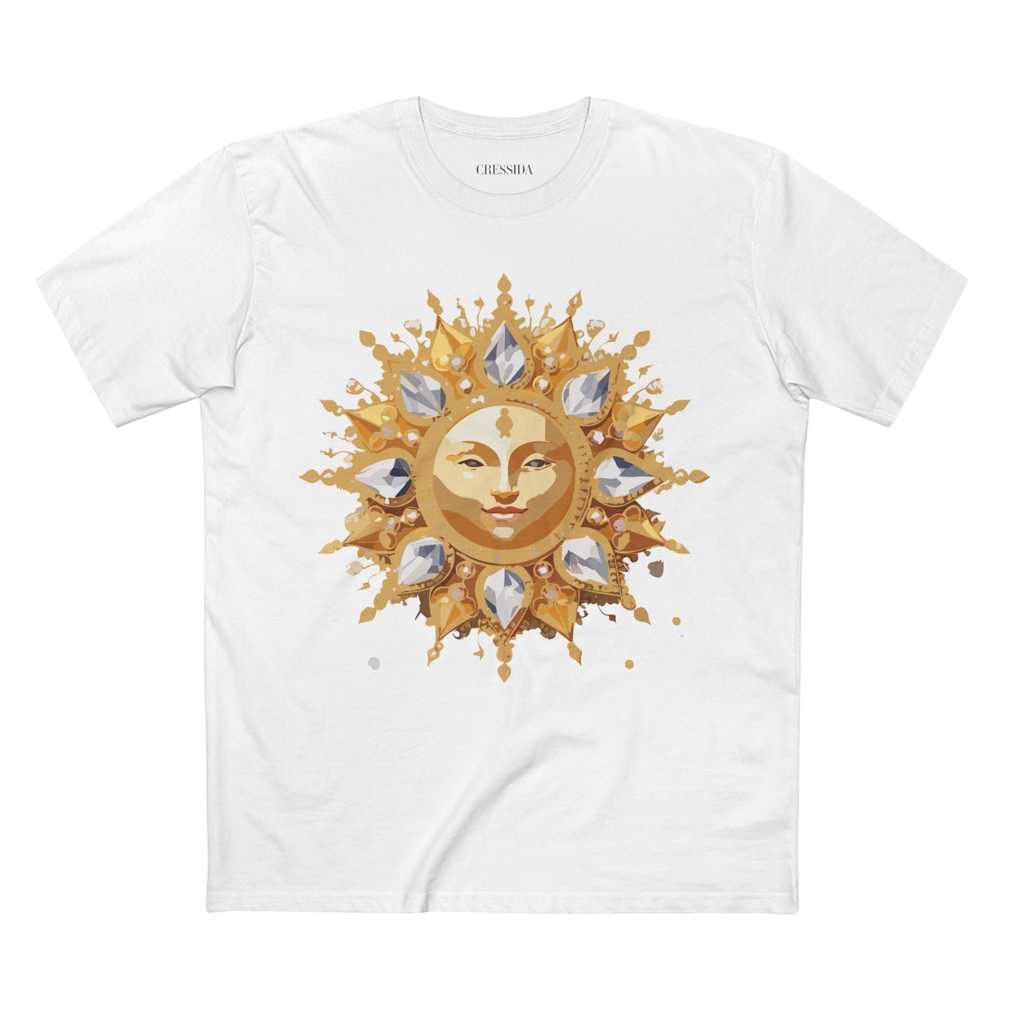 Gold Sun Graphic Unisex 100 Cotton T-Shirt with Golden Art Design 4