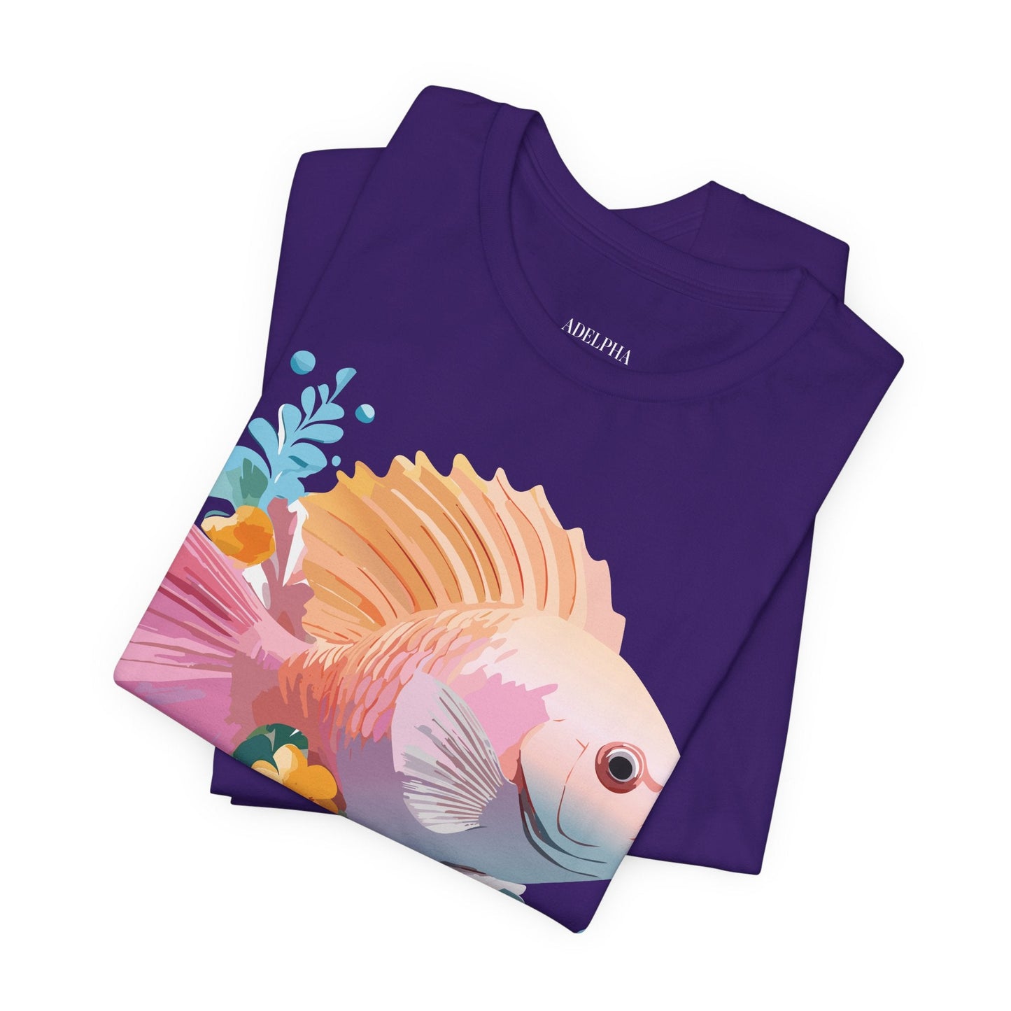 Adelpha Fish Graphic Tee Unisex Short Sleeve Shirt Vintage Inspired Art Design Collection