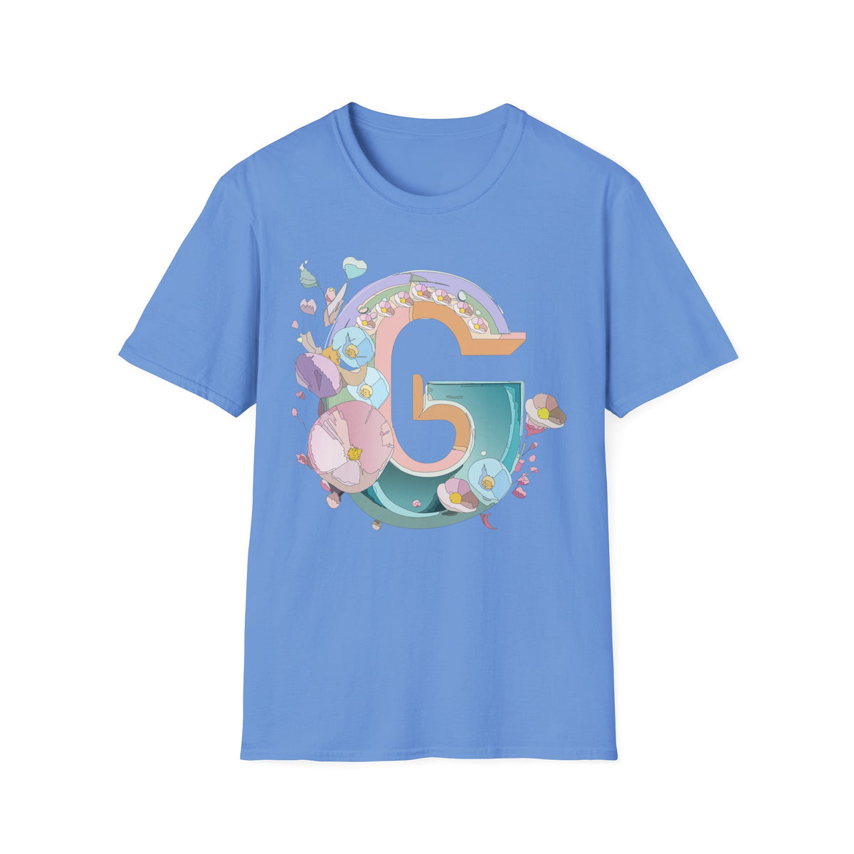 Floral Letter G T-Shirt | Botanical Initial Tee