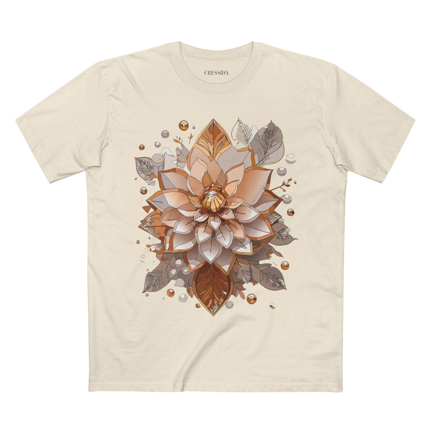 Floral Graphic T-Shirt Unisex 100 Cotton Art Design with Antique Flowers Tee 4
