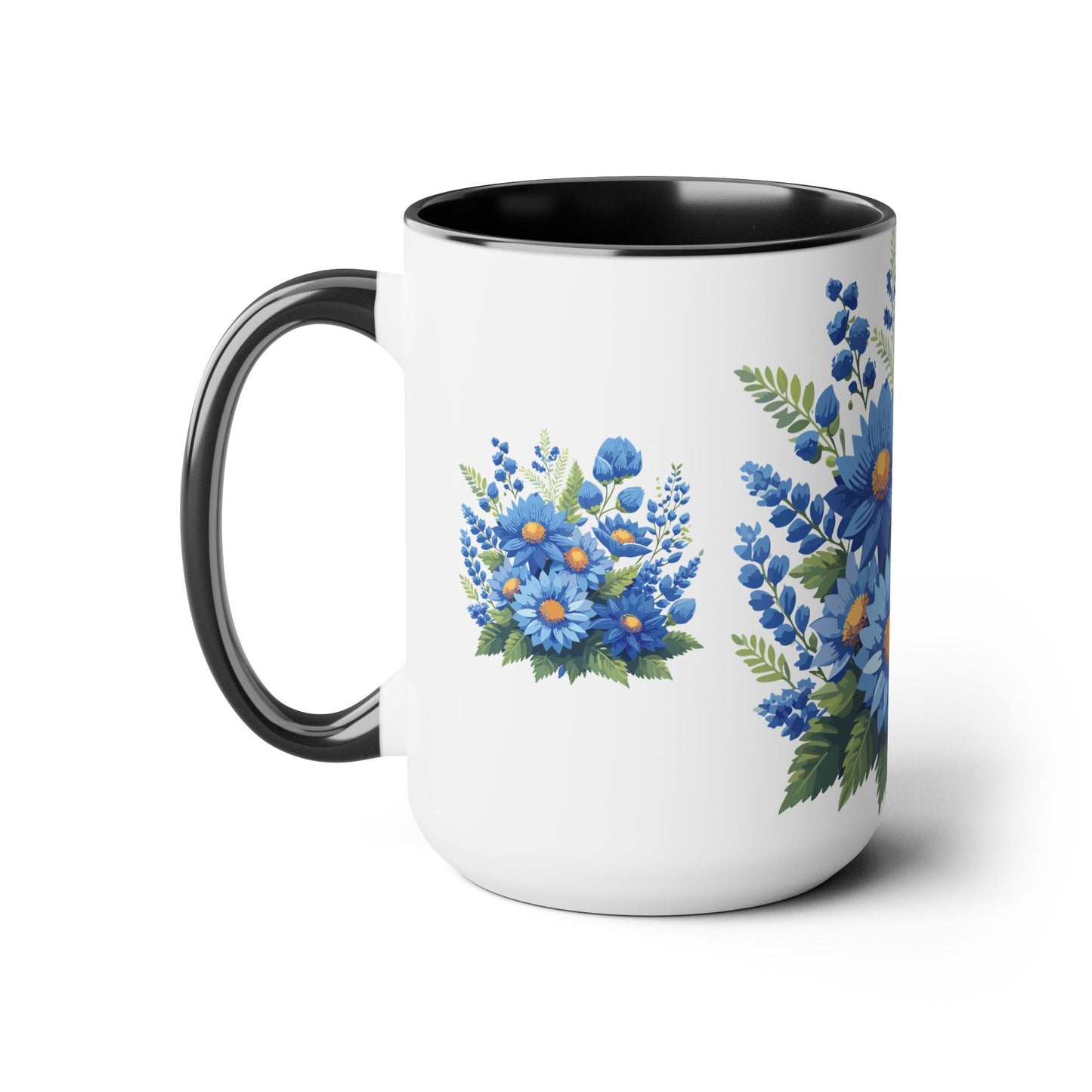 Two-Tone Coffee Mug with flowers