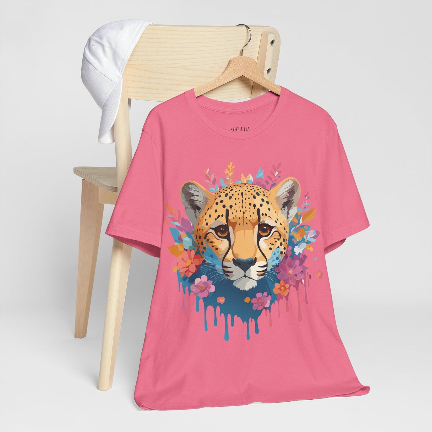 Adelpha Cheetah Graphic Tee Unisex Vintage Inspired Artwork Short Sleeve Jersey