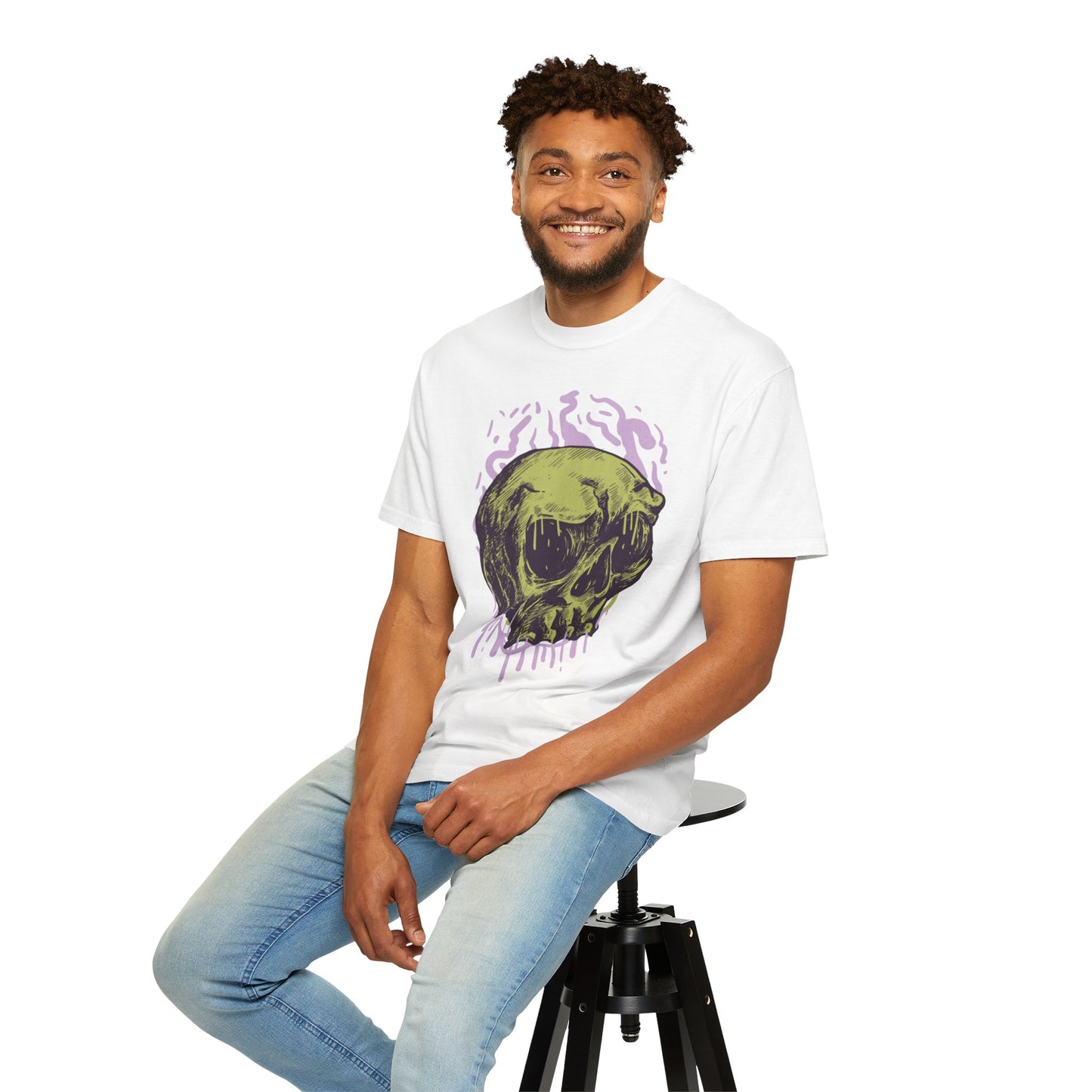 Tee-shirt unisexe en coton avec tête de mort 