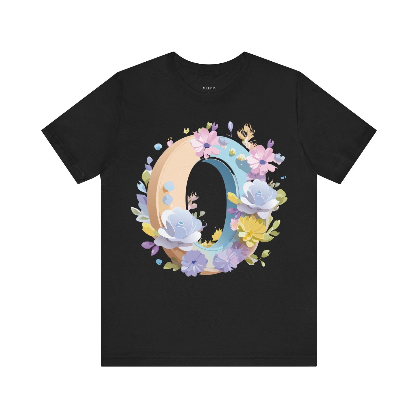 Letter O Unisex Graphic Tee With Vintage Inspired Art Jersey Short Sleeve