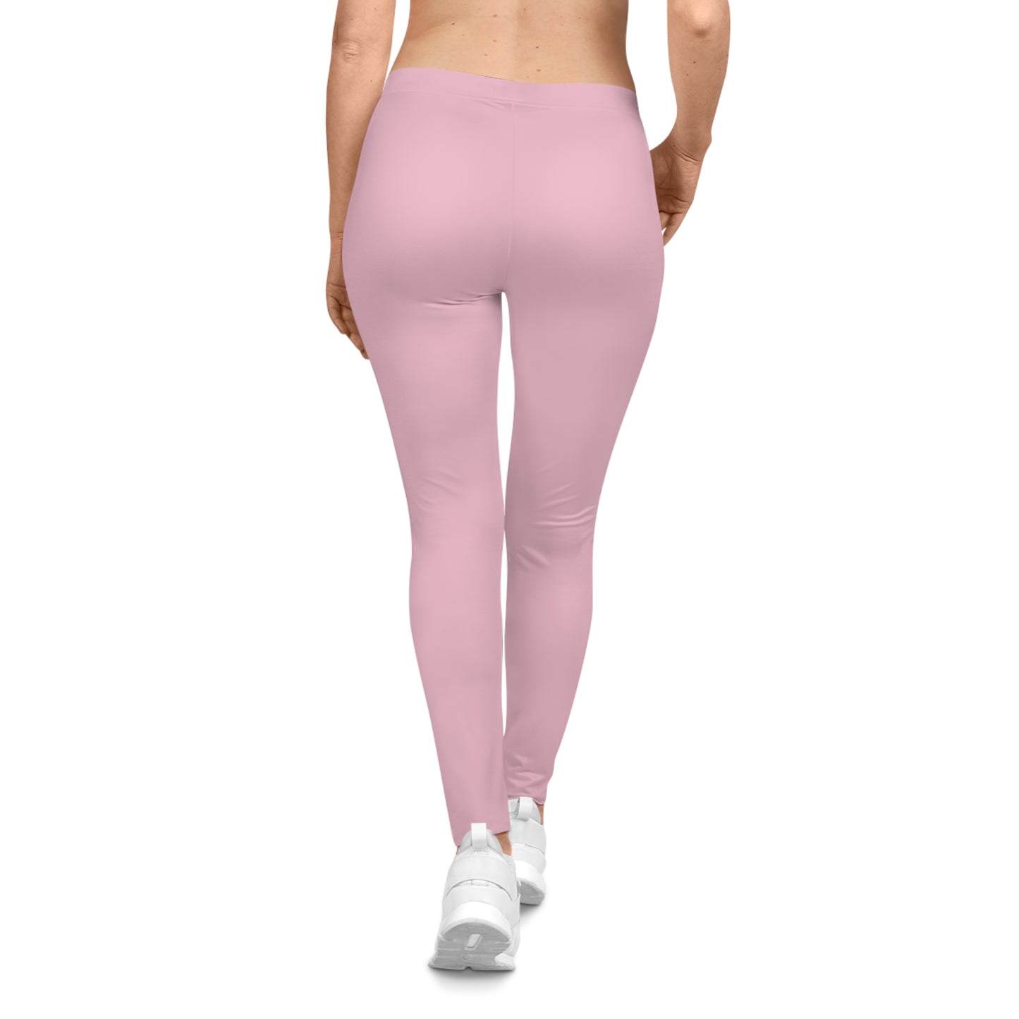 Soft Blossom Pink Color Women's Poly-Span Casual Leggings XS-2XL