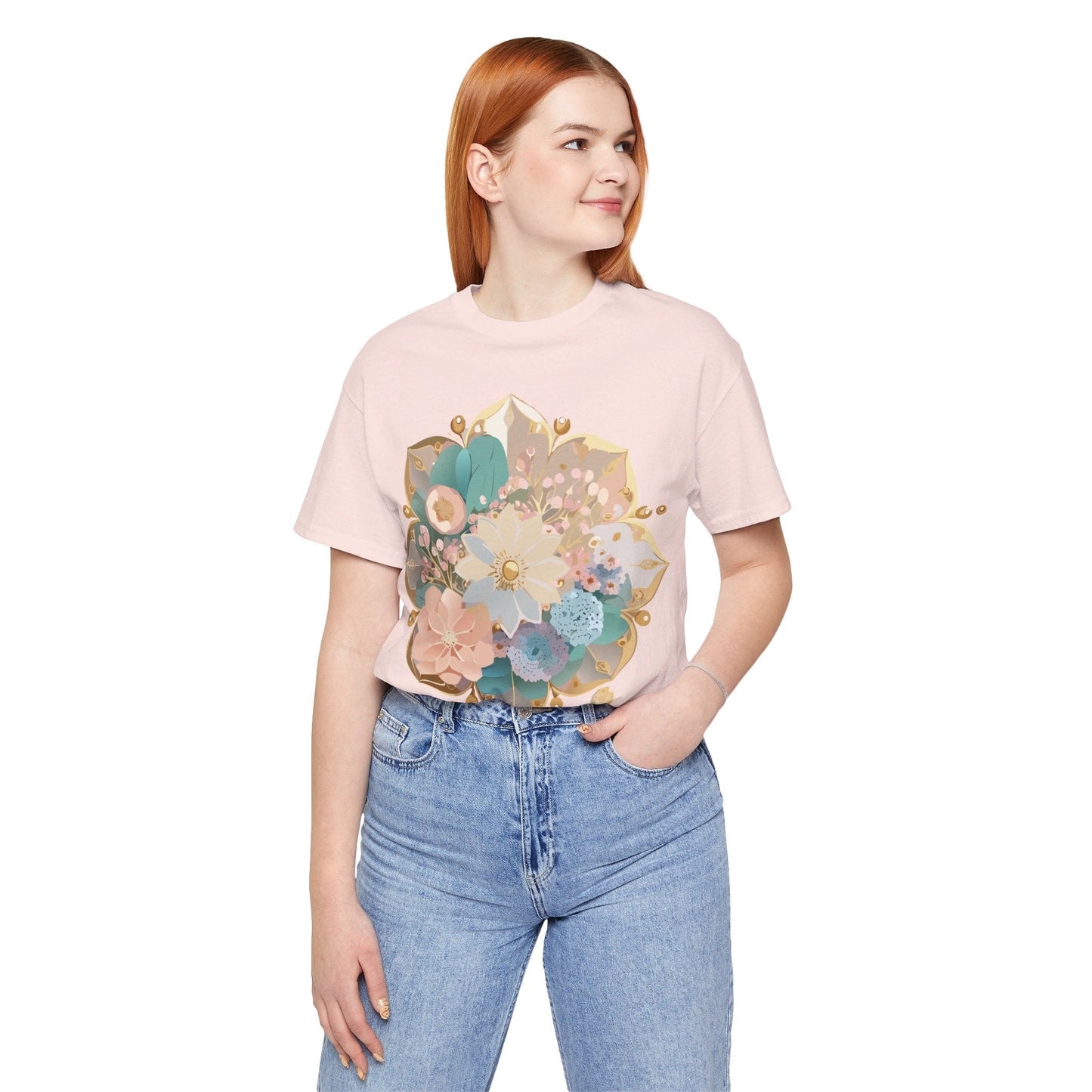 Mandala Shirt Graphic Tee Unisex Jersey Short Sleeve Adelpha Art Design Vintage Inspired Artwork