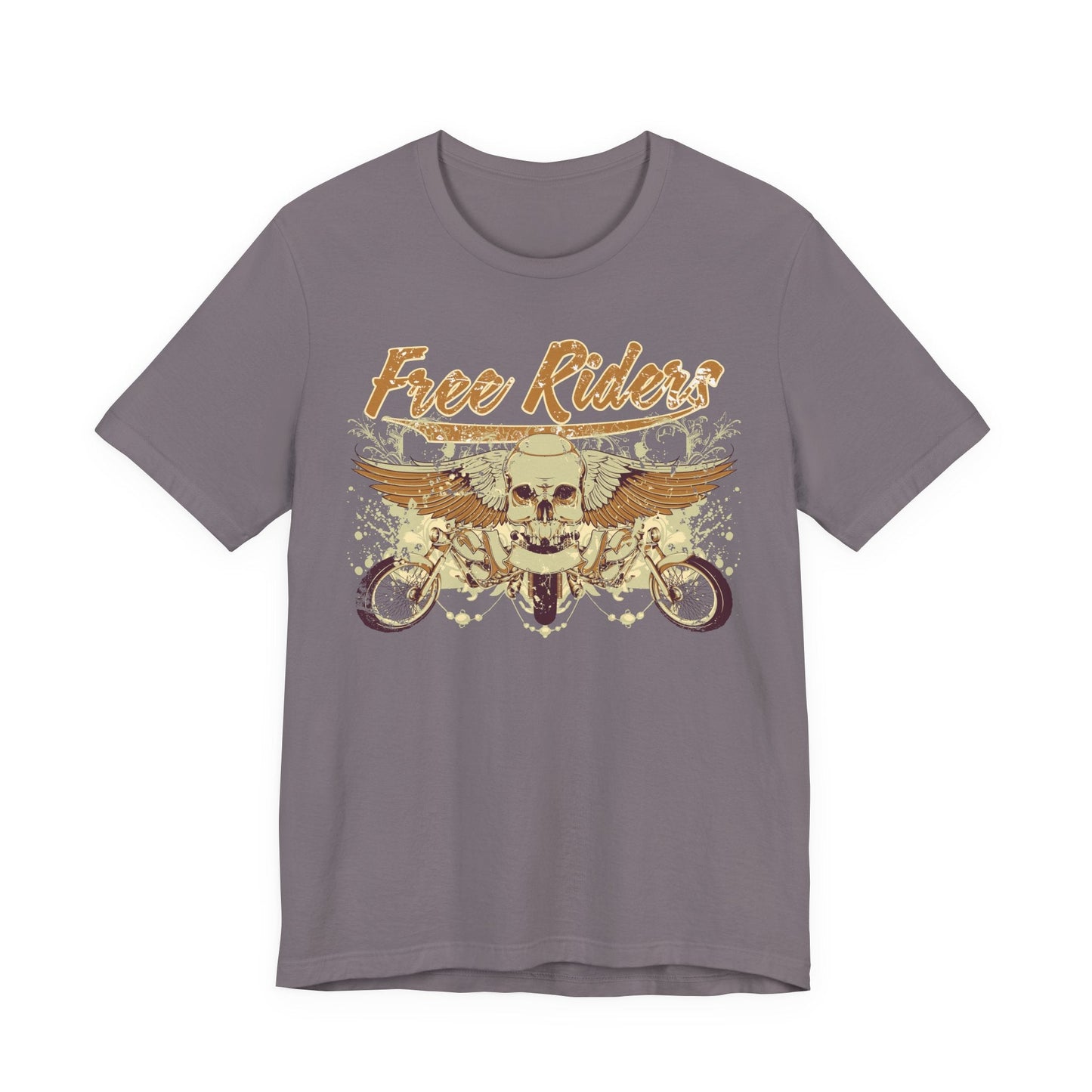 Free Riders Skull Motorcycle Tee Biker Graphic Art Design T-Shirt A-1