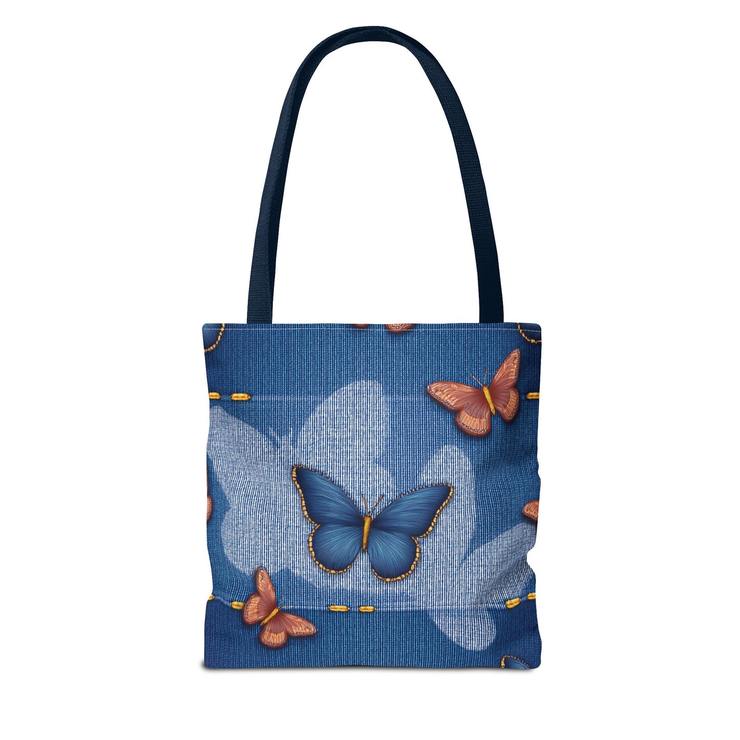 Denim Fabric Imitation Print Unisex Canvas Bag Poly Spun 3 Sizes Tote Bag 176