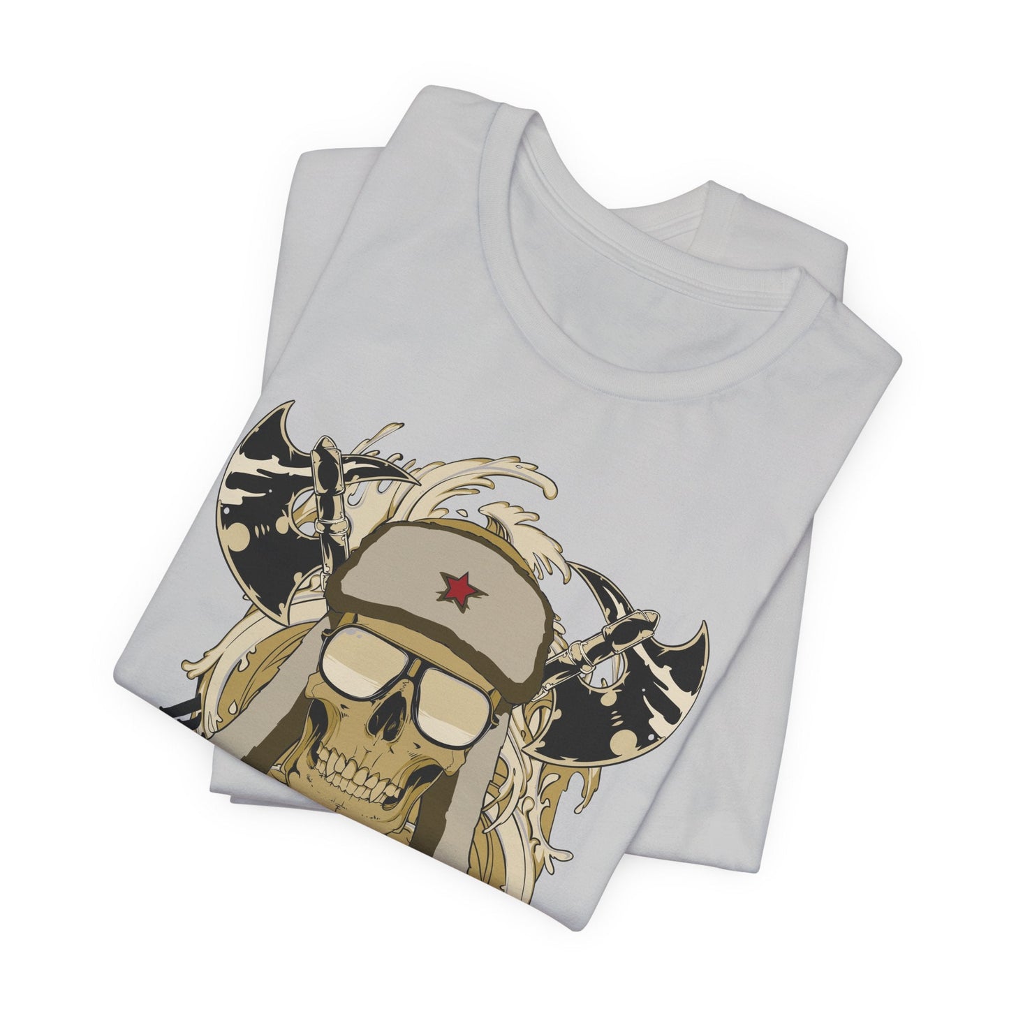 Viking Skull Graphic with Horned Helmet T-Shirt Captain Design Tee Art-41