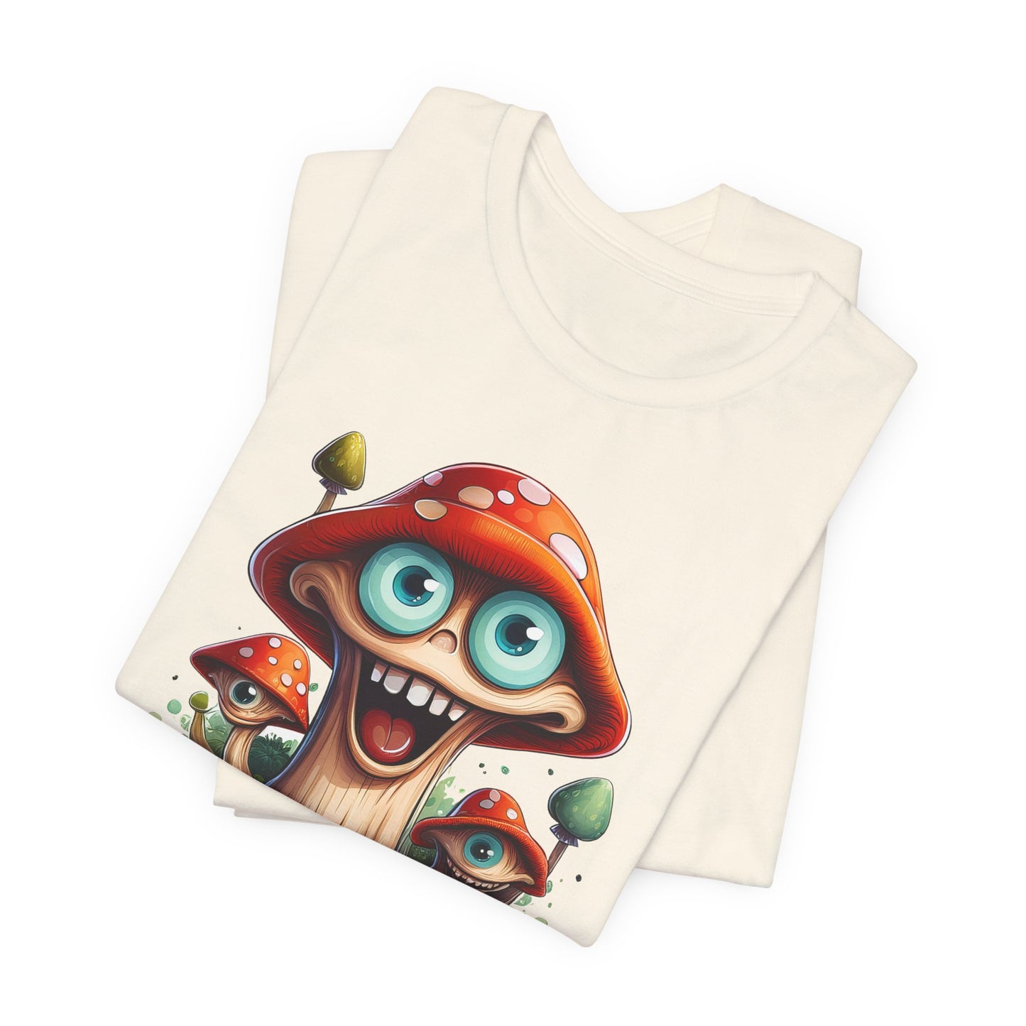 Cute Mushroom Graphic Tee, Fun Cartoon Shirt, Funny Mushroom Shirt, Cute Cartoon Tees, Graphic T-Shirt, Art Design T-Shirt
