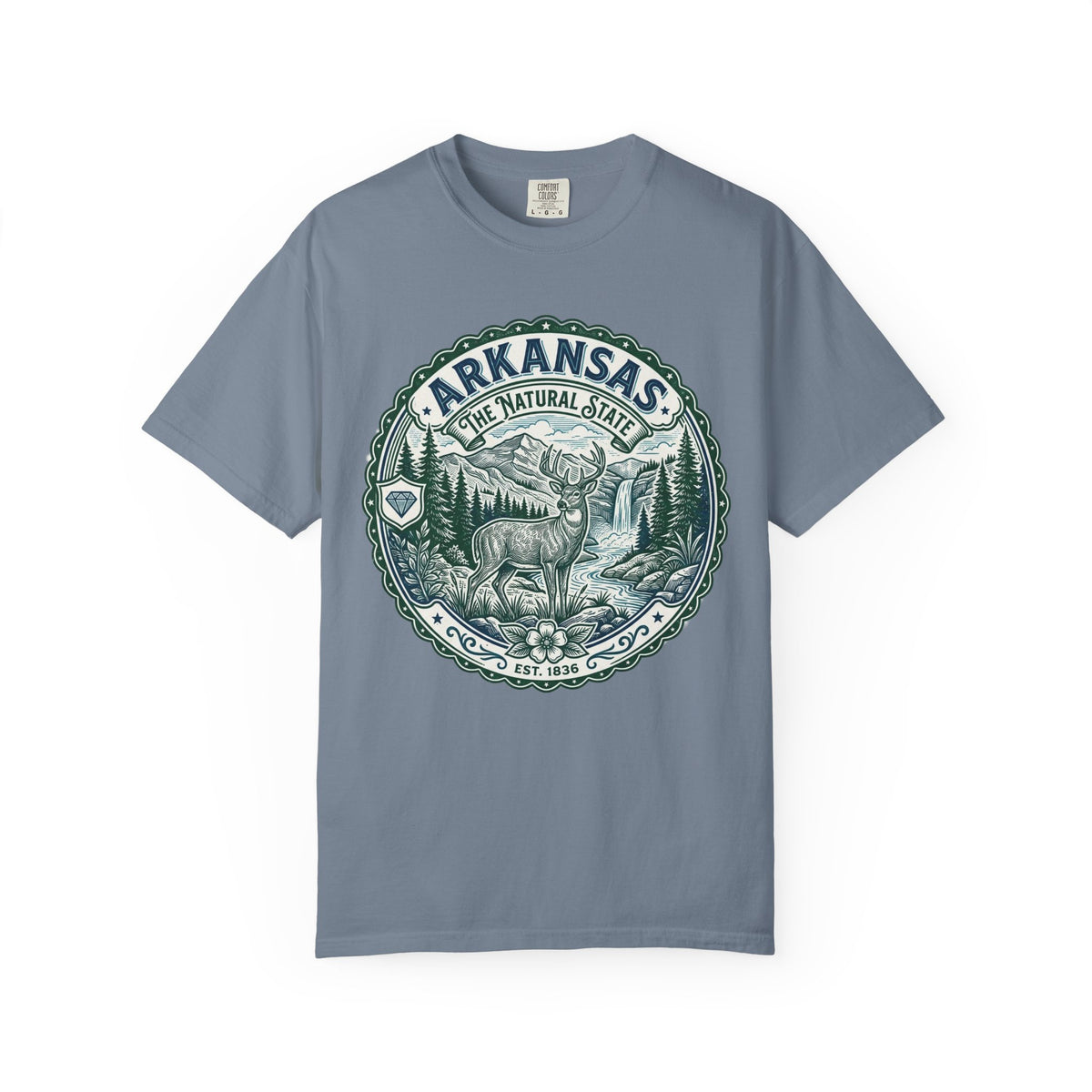 Arkansas Graphic Heavyweight Garment-Dyed Travel Tourist Graphic Gift Tee Unisex 100 Cotton Comfort Colors T-Shirt
