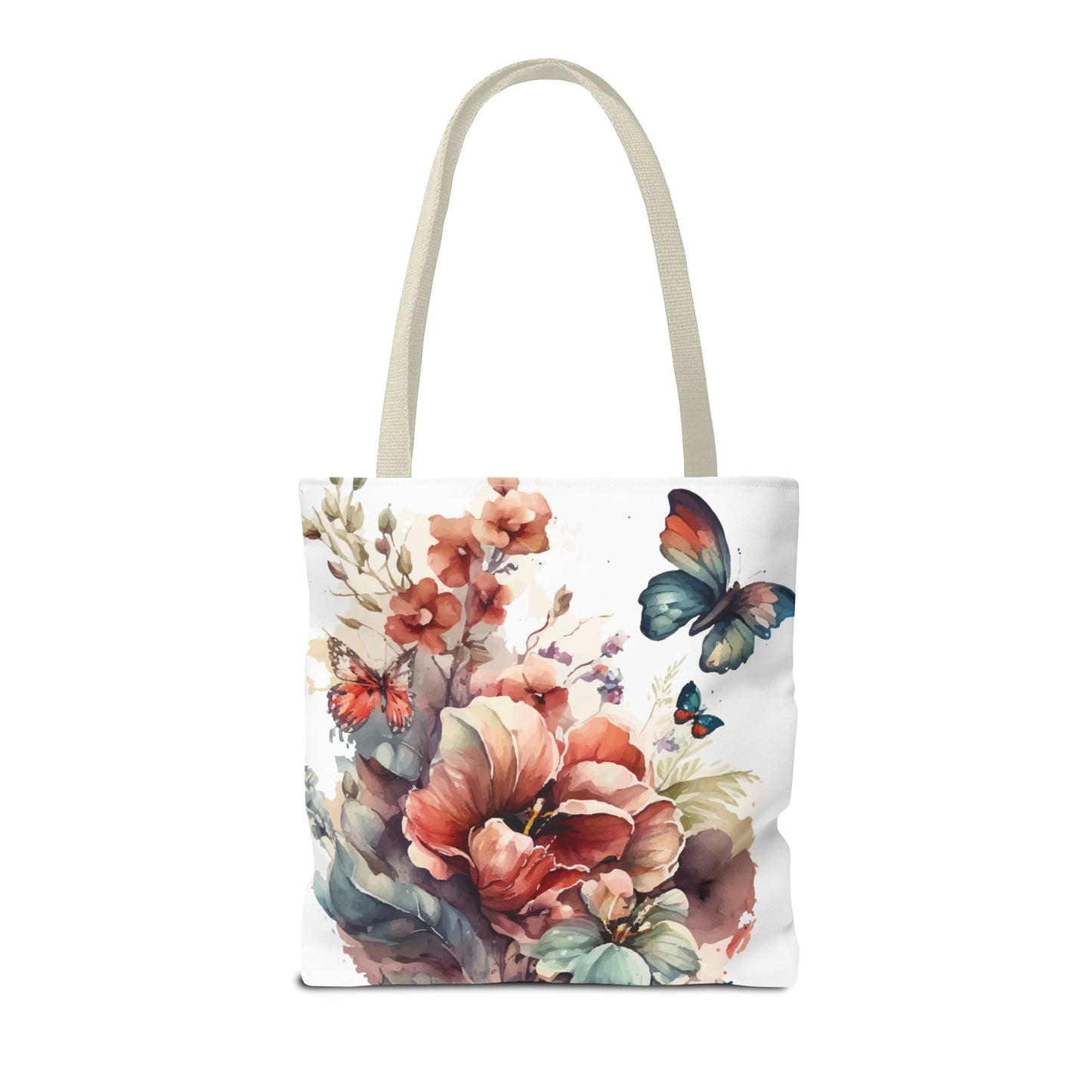 Bolsa de lona con estampado de mariposas 