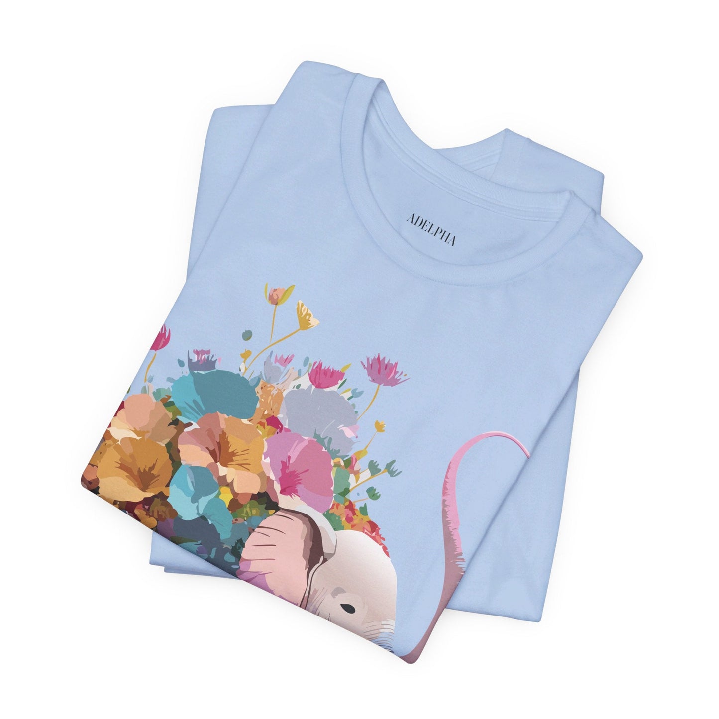 Adelpha Elephant Graphic Tee Unisex Short Sleeve Vintage Inspired Art Design Shirt
