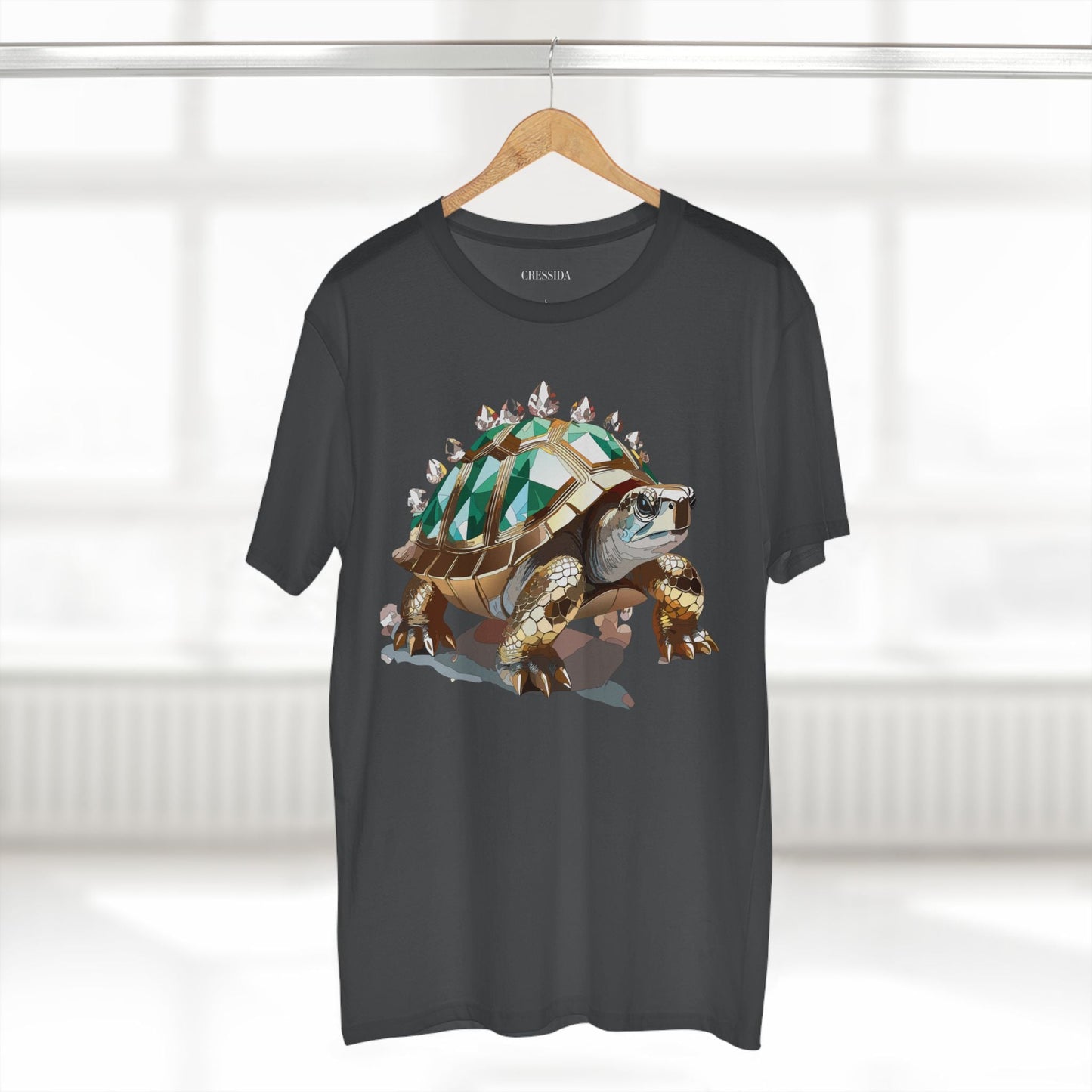 Turtle Graphic Unisex 100 Cotton Tee With Unique Animal Golden Medallion Art Design 33