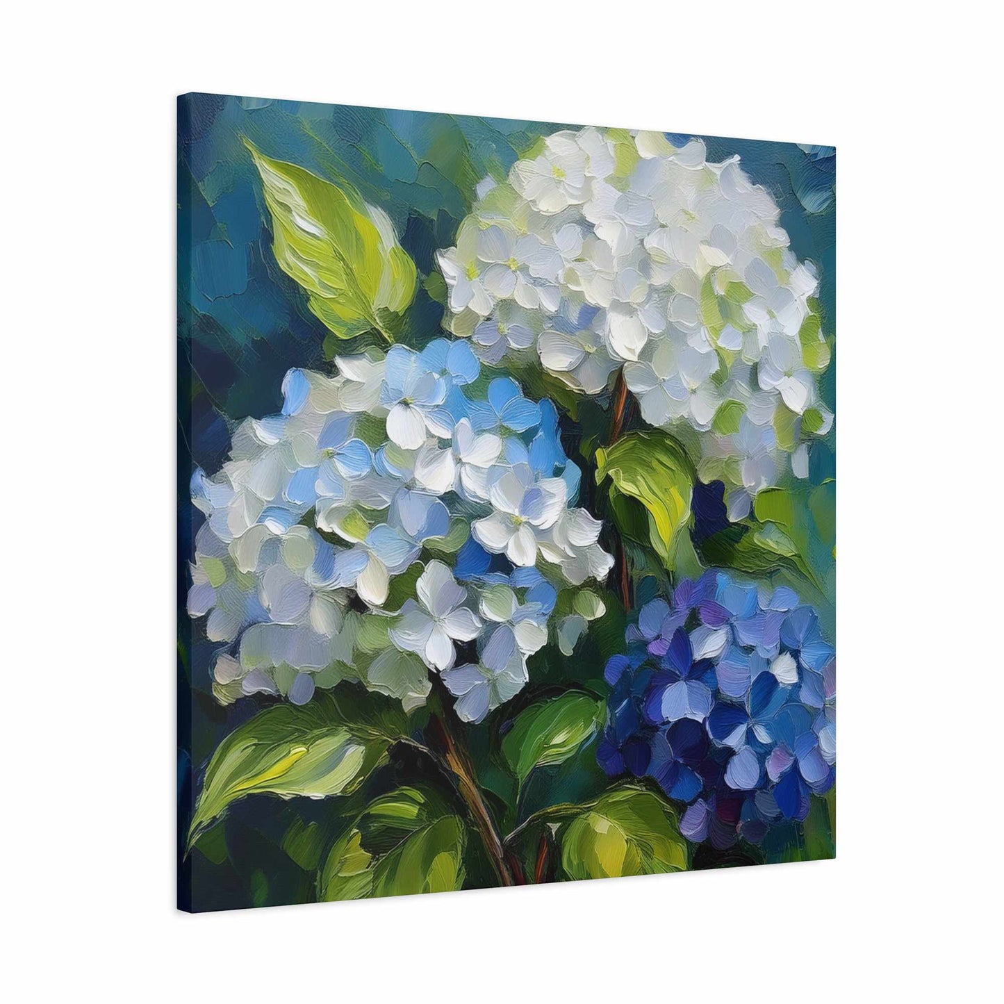 Hydrangeas Print Canvas, Flowers Oil Paint Print 20x20, 24x24, 30x30, 32x32, 36x36, Floral Art Design Print Non-Frame MC-30
