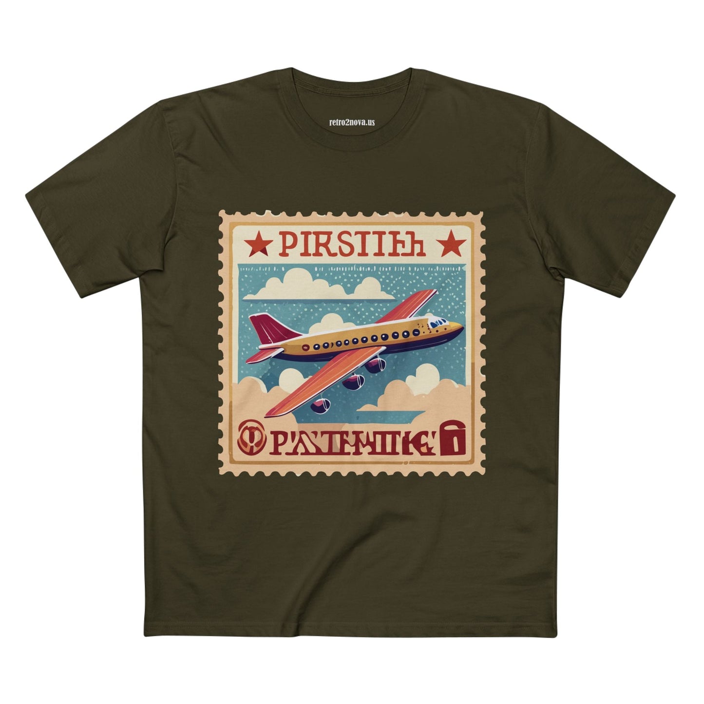 Postage Stamp Shirt Unisex Premium Cotton Tee PS44 Original Art Design Retro Collection