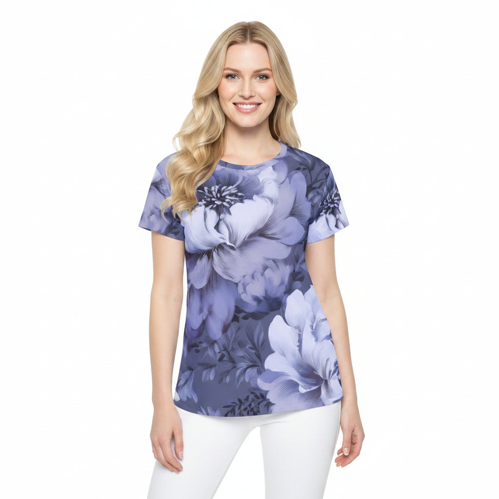 Women Poly Shirt with Floral Print F259