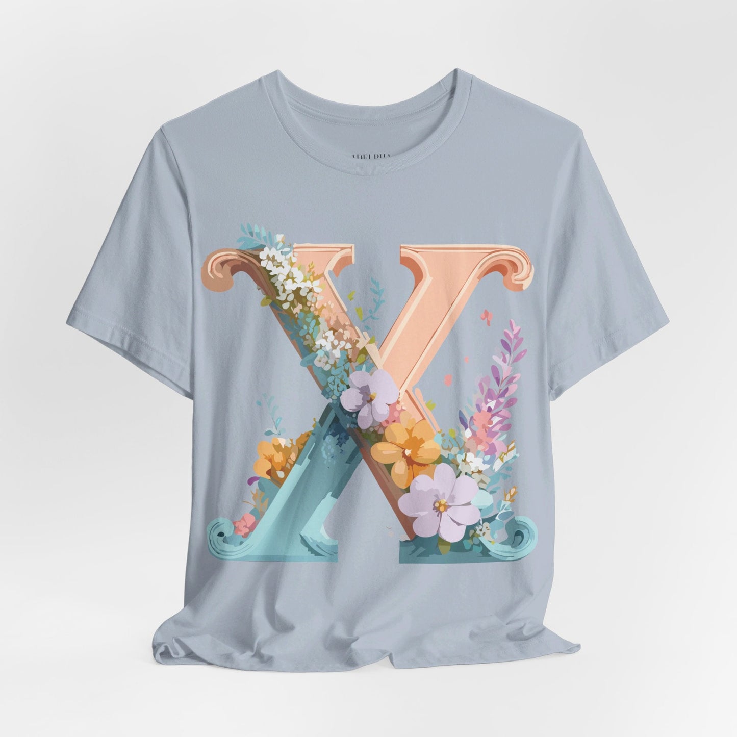 Letter X Shirt Unisex Jersey Graphic Tee By Adelpha With Vintage Inspired Artwork Short Sleeve
