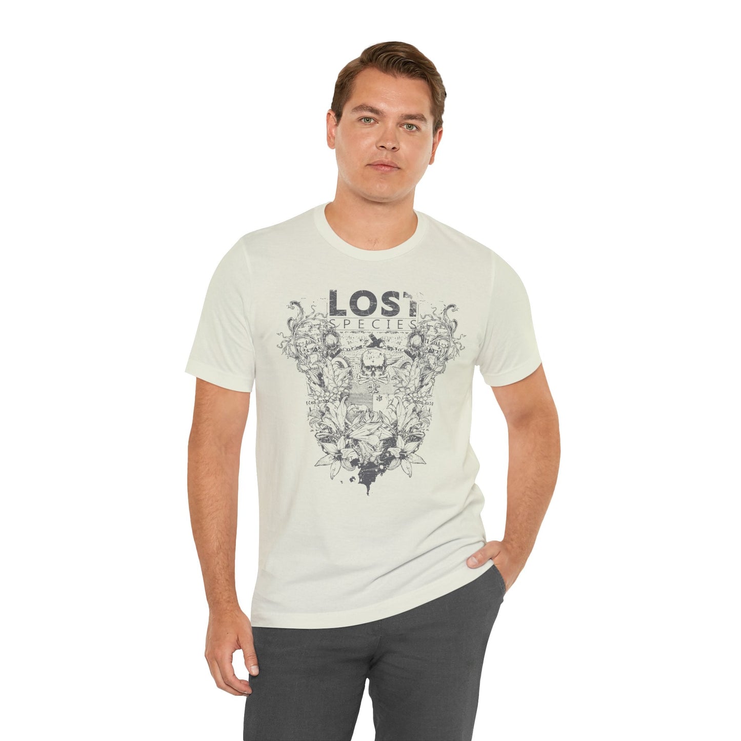 Lost Species Tee Floral Wildlife Illustration Rock Band T-Shirt A-7