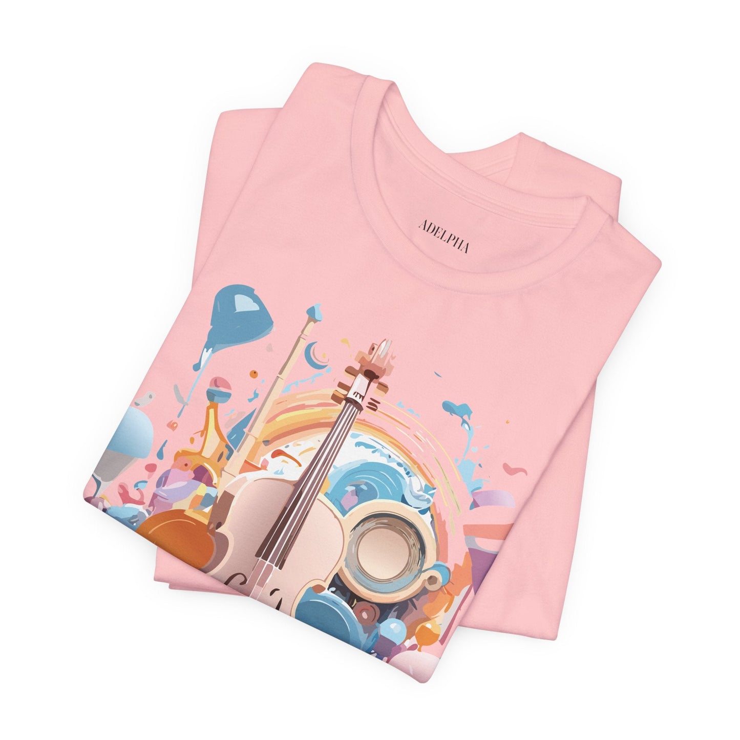 Music Graphic Unisex 100 Cotton Vintage Art with Musical Elements Tee 80