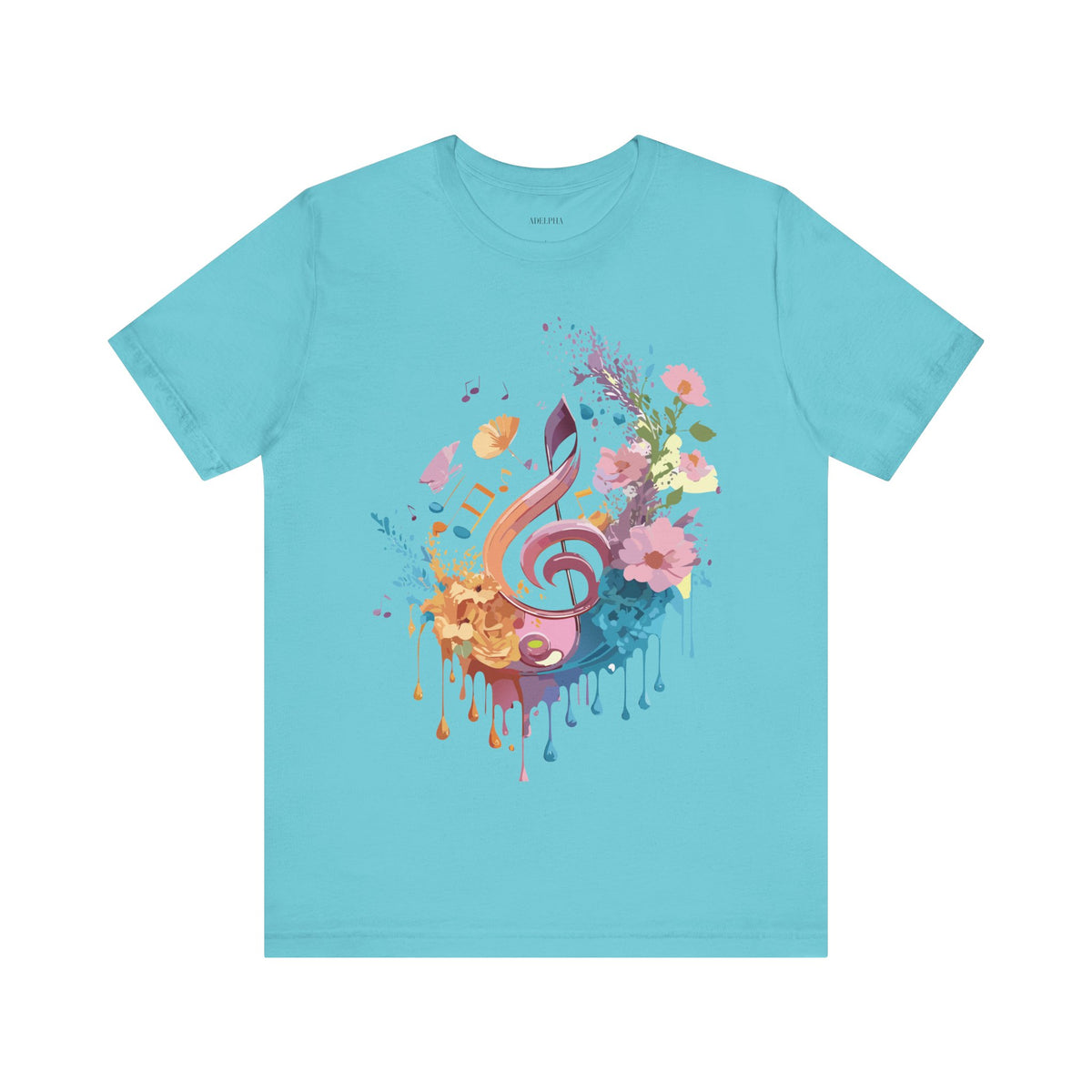 Music Graphic Unisex Cotton Bella+Canvas Tee with Art Design m80