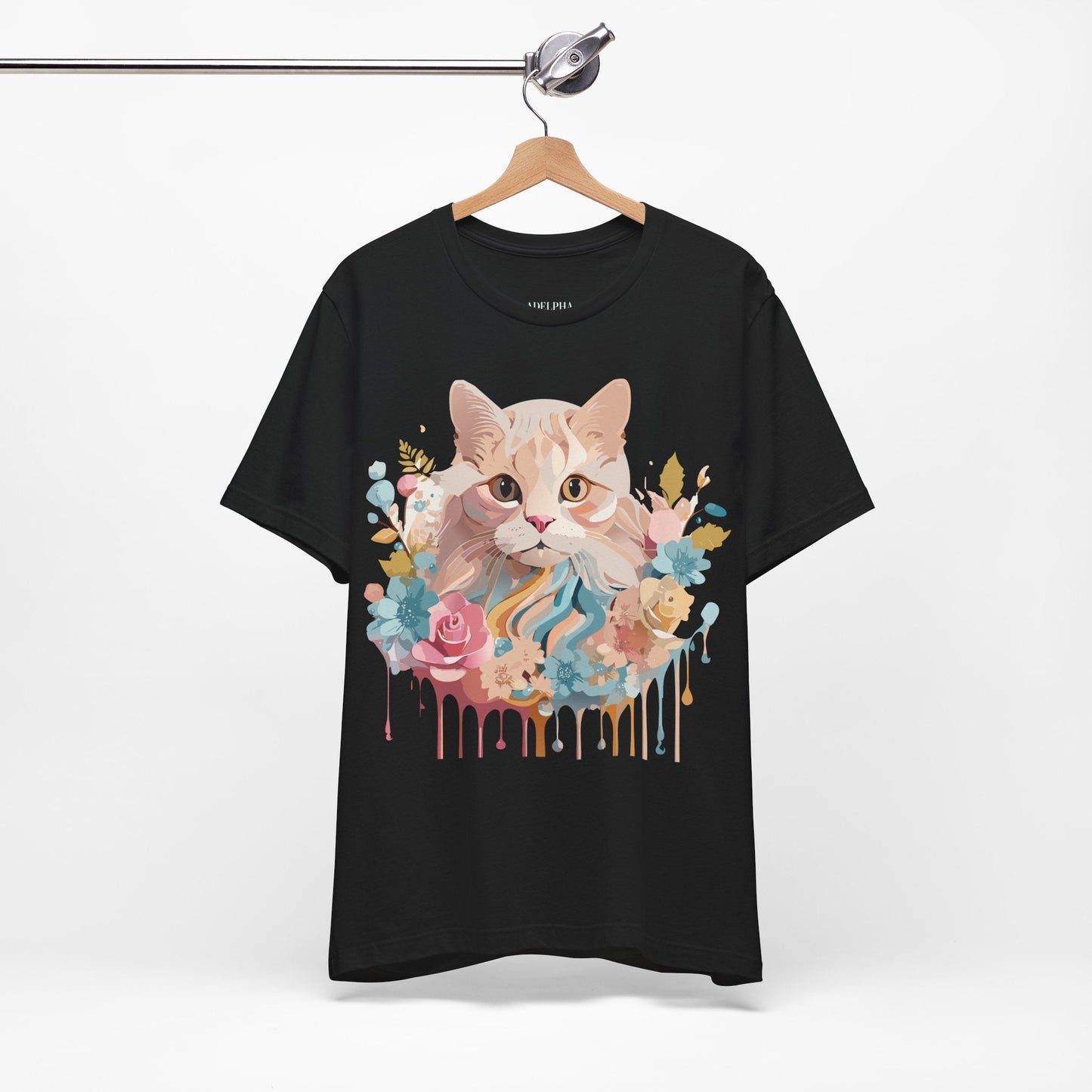 Cat Graphic Tee Unisex Short Sleeve Shirt With Adelpha Vintage Artwork