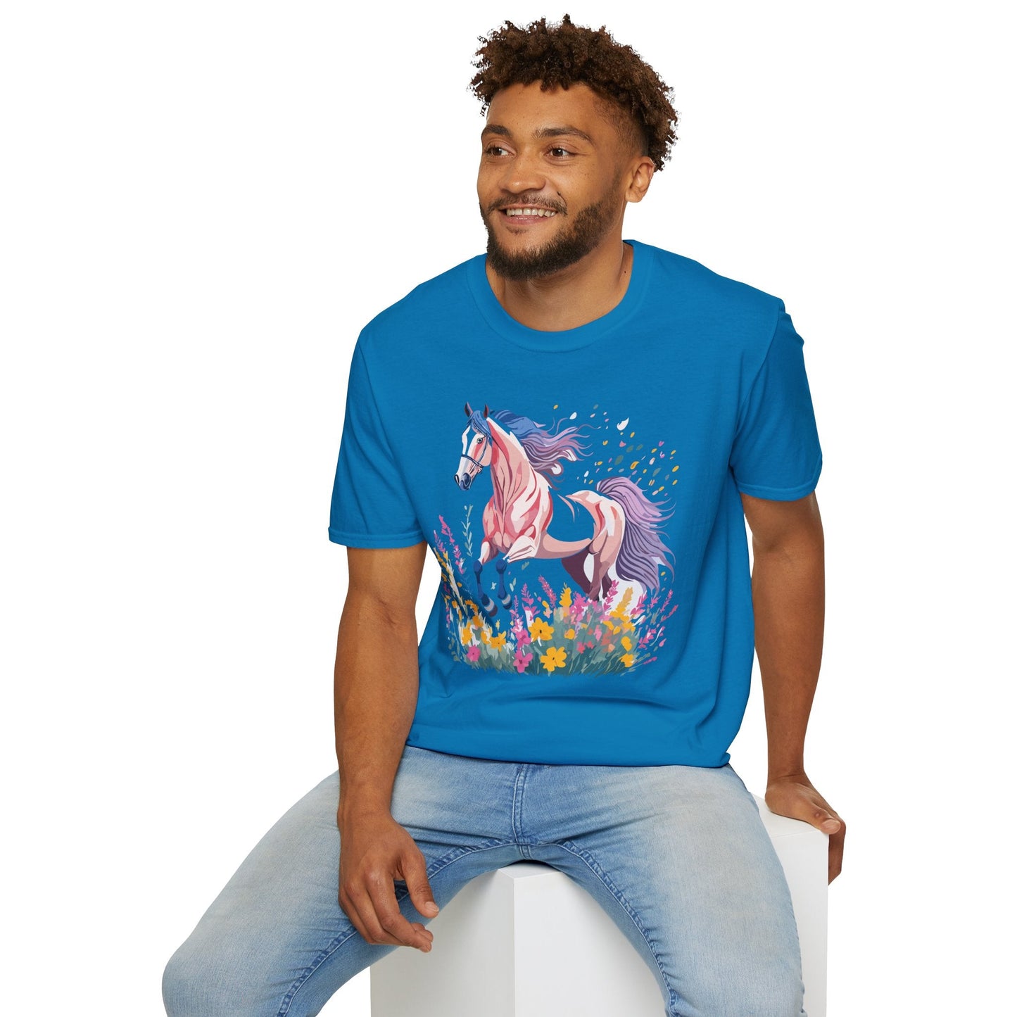 Horse Shirt Unisex Tee Animal Print Gildan Softstyle 64000 Ring Spun Cotton