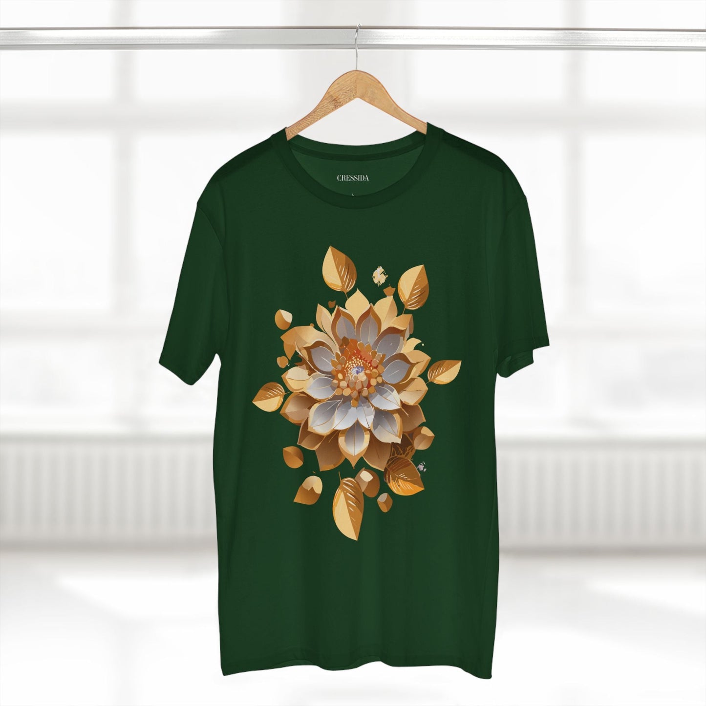 Floral Graphic T-Shirt Unisex 100 Cotton Art Design with Antique Flowers Tee 7