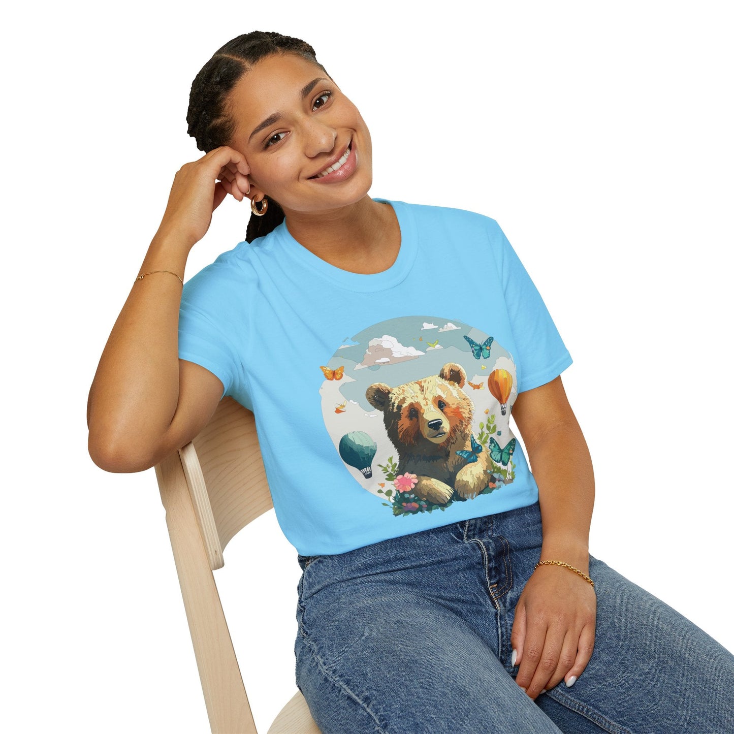 Bear T Shirt Unisex Teddy Bear Tee Softstyle 64000 Breathable Everyday Wear For All Ages