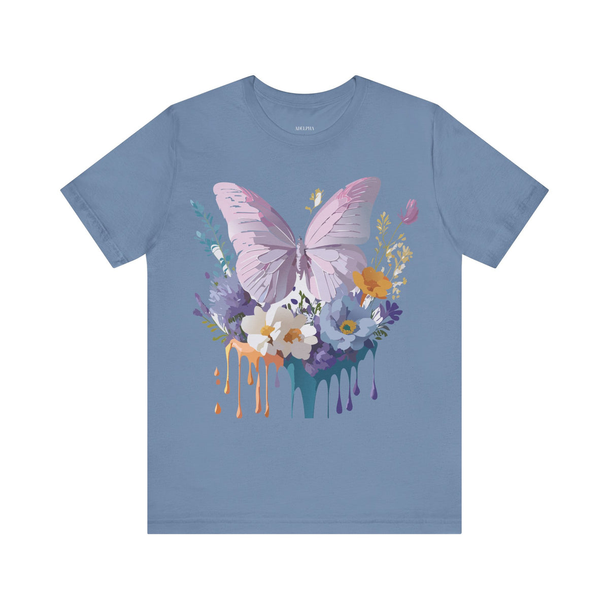 Butterfly Graphic Unisex Cotton Bella+Canvas Tee with Art Design n39