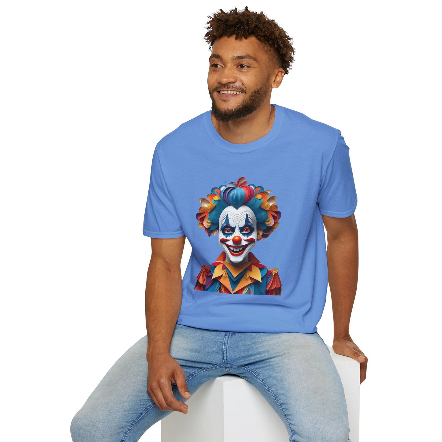 Clown Shirt Unisex T Shirt Short Sleeve Funny Man Circus Tee Gildan Softstyle 64000