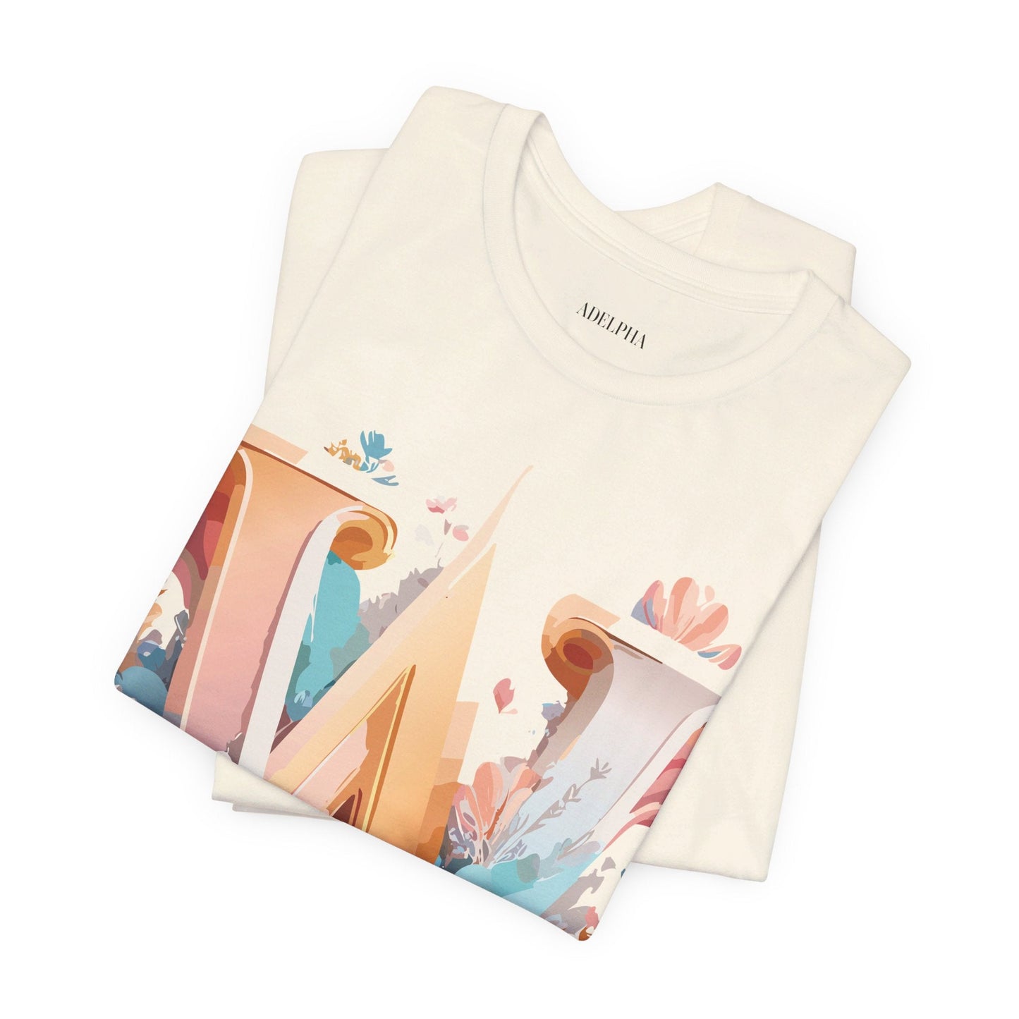 Letter W Shirt Graphic Tee Unisex Jersey Short Sleeve Vintage Inspired Art Adelpha Design