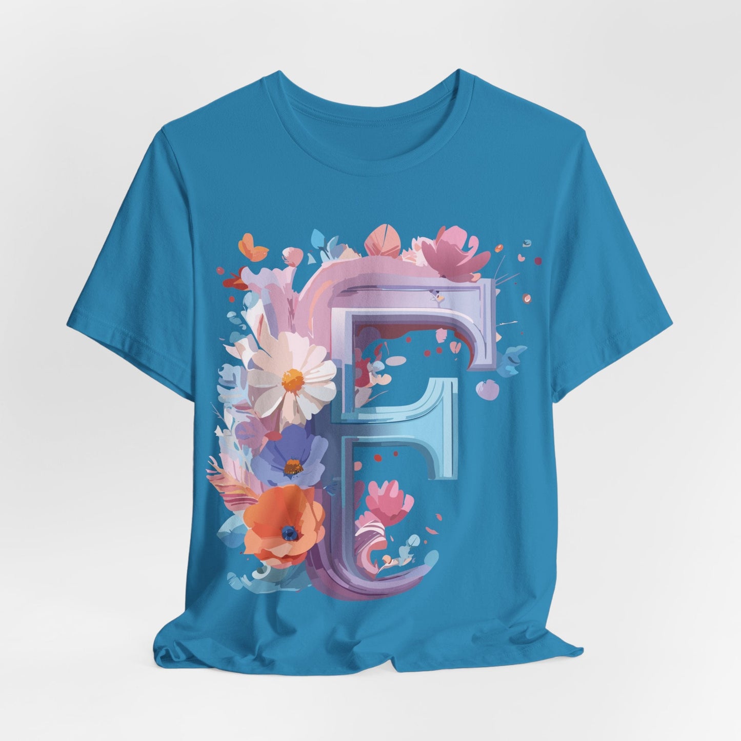 Letter F Shirt Graphic Tee Unisex Vintage Inspired Artwork From Adelpha Premium Short Sleeve