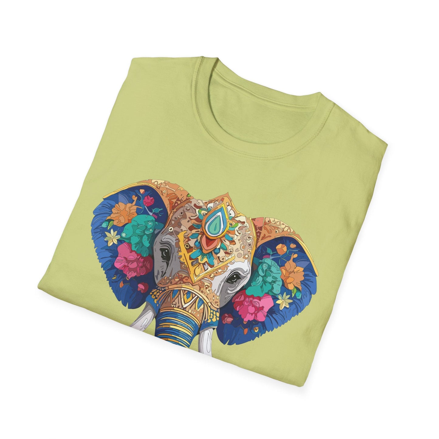 Elephant T Shirt Unisex Gildan Softstyle 64000 100 Percent Cotton Graphic Animal Tee